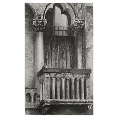 Original Antique Architectural Print by John Ruskin, circa 1880, 'Venice'