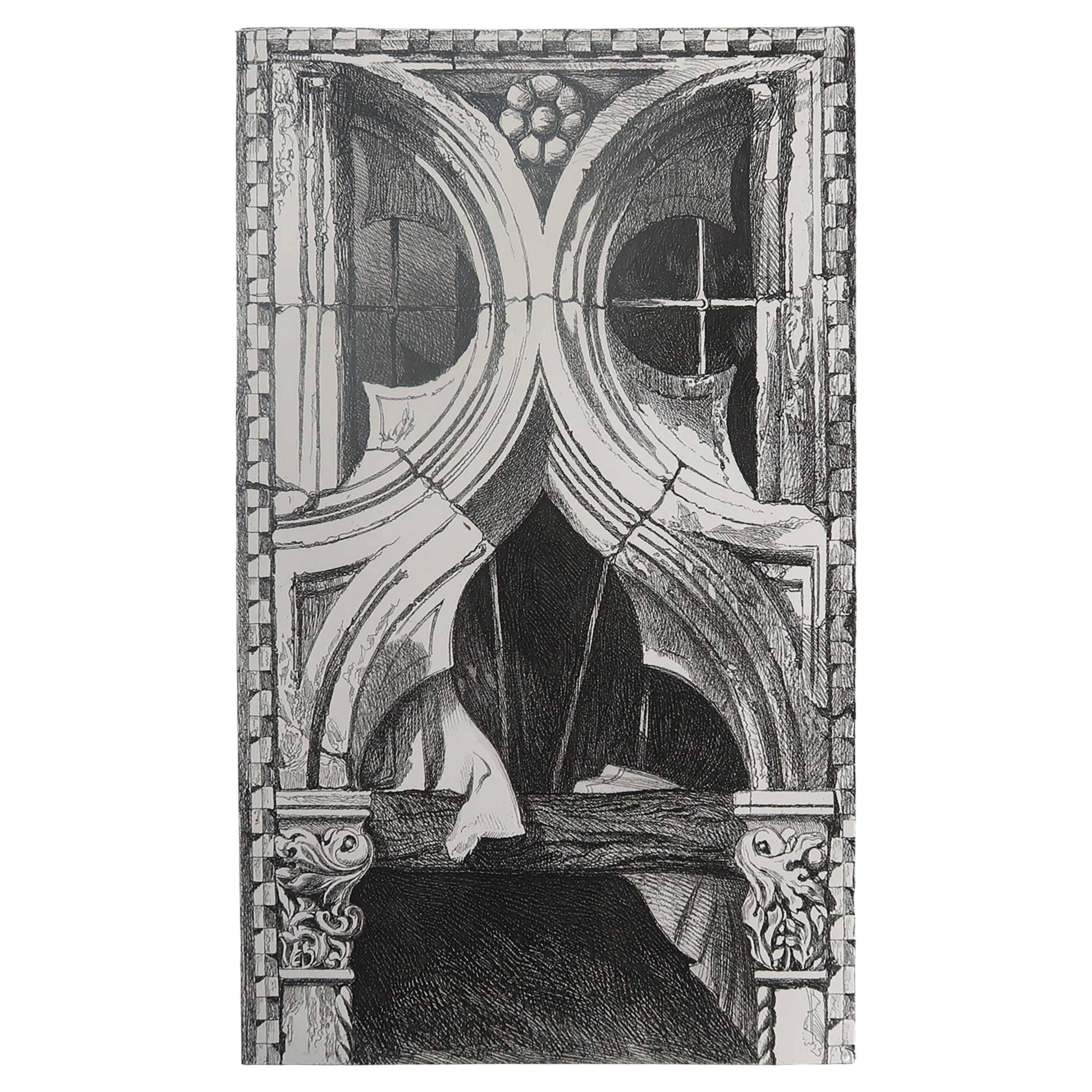 Gravure architecturale ancienne originale de John Ruskin, vers 1880, Venise
