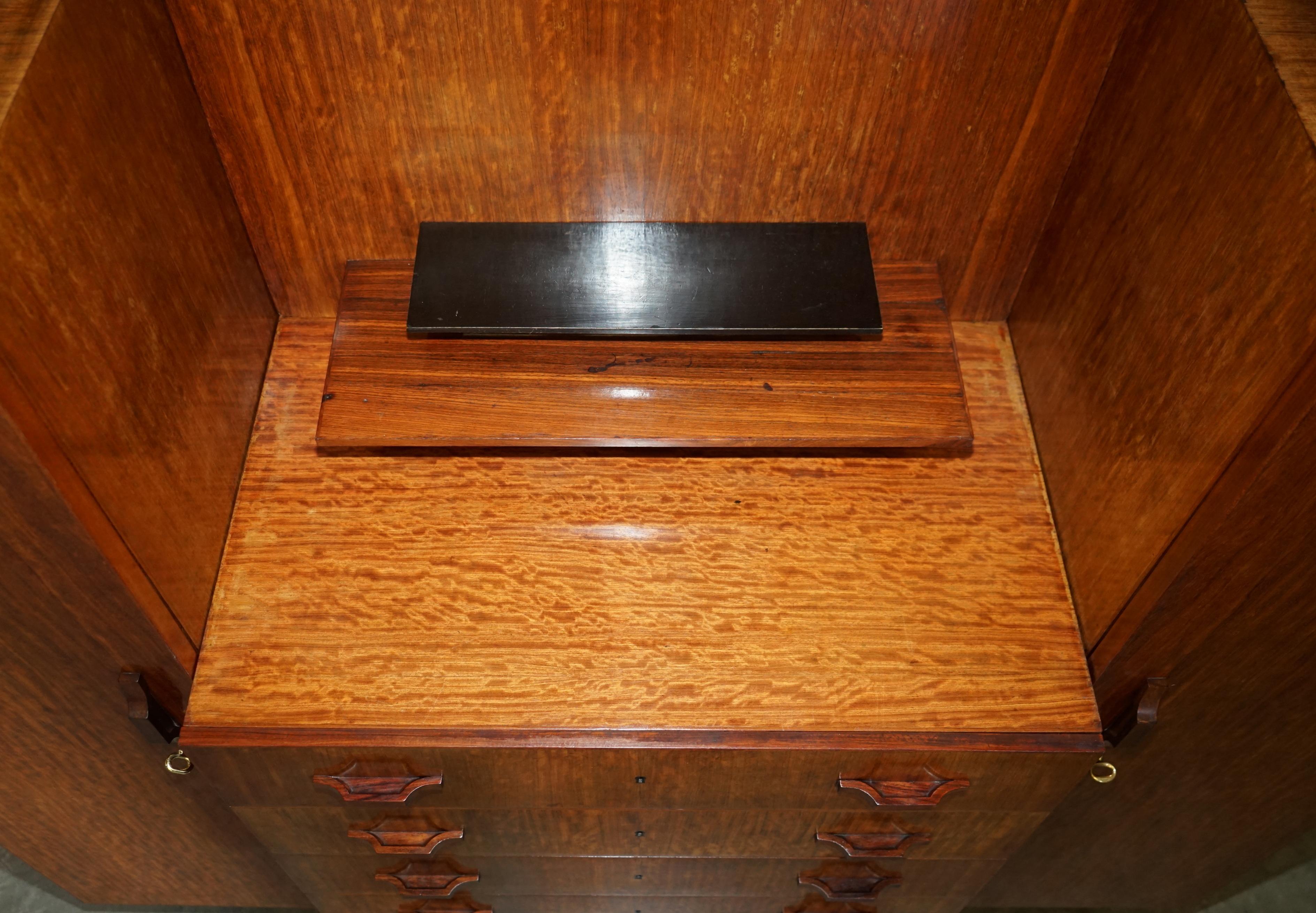 ORiGINAL ANTIQUE ART DECO CIR 1920'S DOUBLE WARDROBE CHEST OF DRAWERS COMPENDIUM For Sale 2