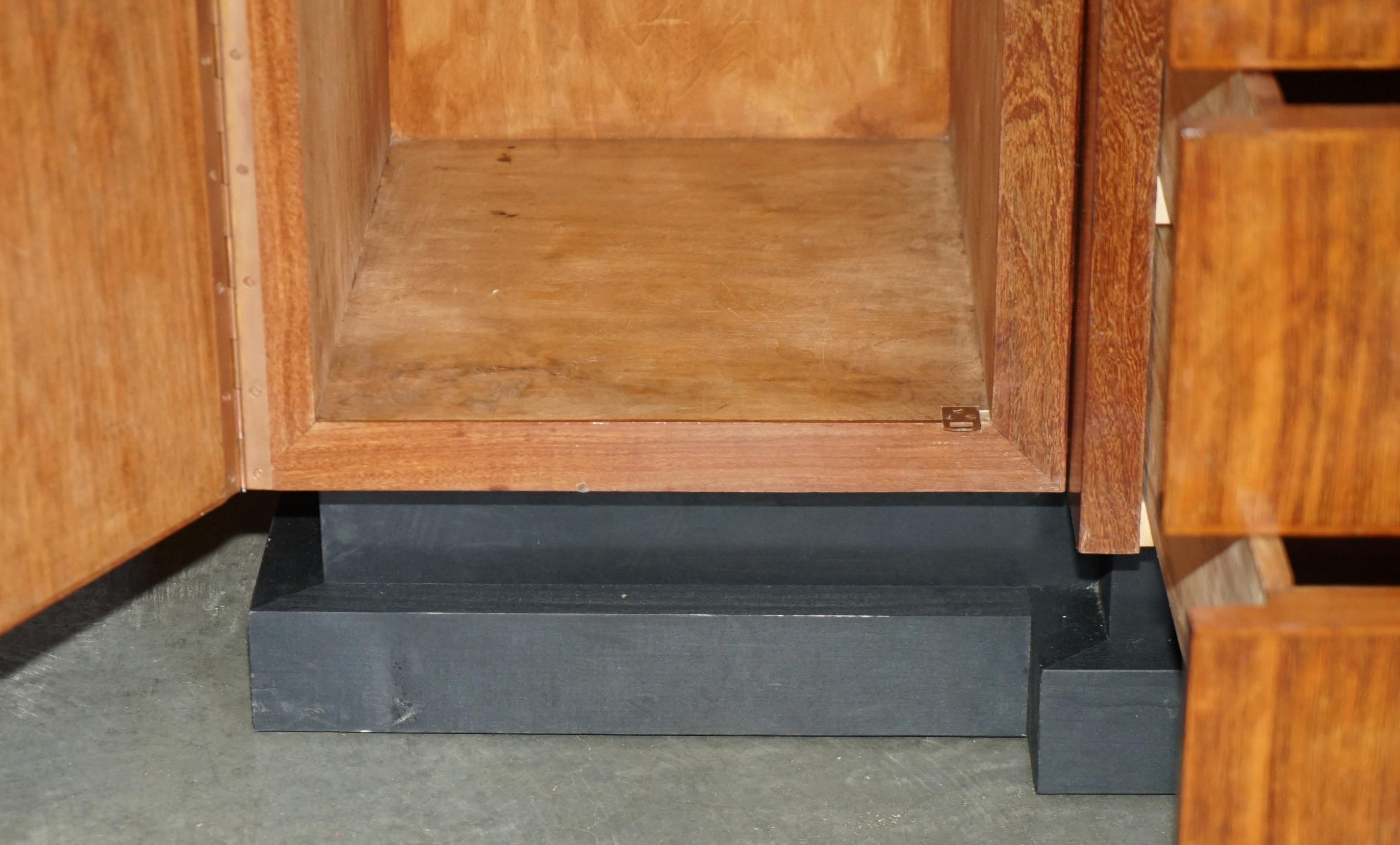 ORiGINAL ANTIQUE ART DECO CIR 1920'S DOUBLE WARDROBE CHEST OF DRAWERS COMPENDIUM For Sale 6