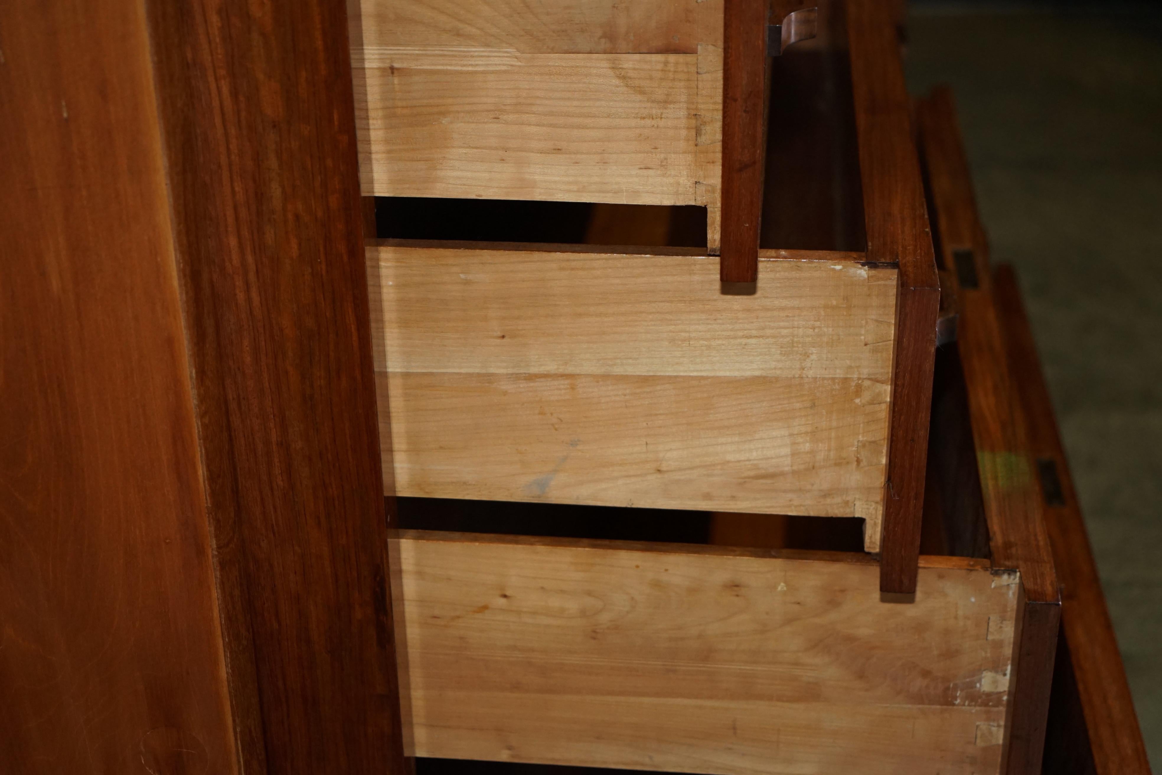 ORiGINAL ANTIQUE ART DECO CIR 1920'S DOUBLE WARDROBE CHEST OF DRAWERS COMPENDIUM For Sale 9