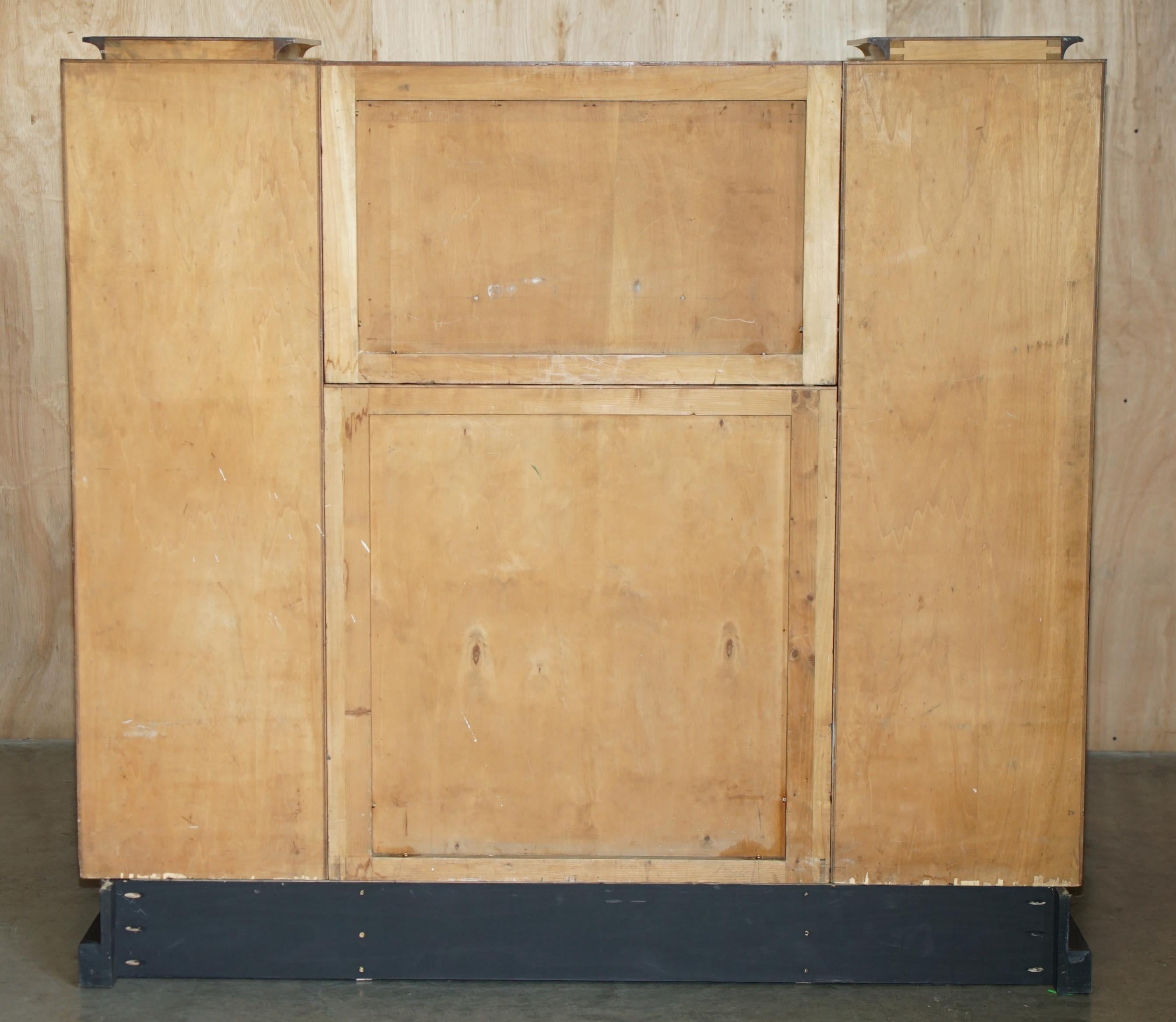 ORiGINAL ANTIQUE ART DECO CIR 1920'S DOUBLE WARDROBE CHEST OF DRAWERS COMPENDIUM For Sale 12