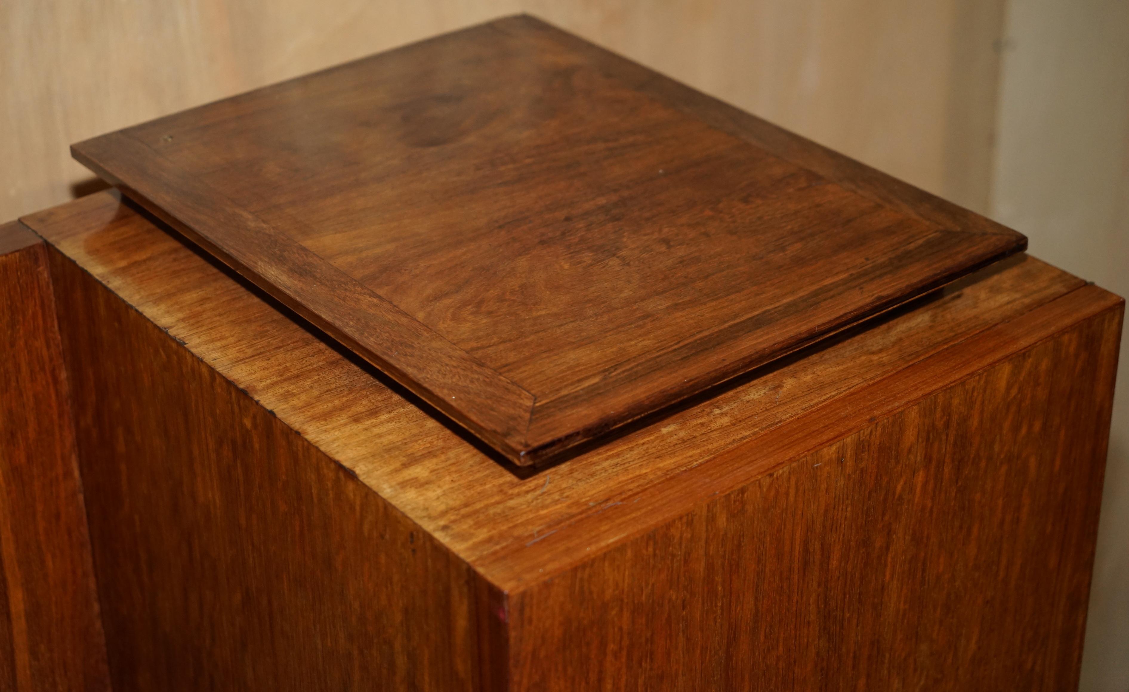 Hardwood ORiGINAL ANTIQUE ART DECO CIR 1920'S DOUBLE WARDROBE CHEST OF DRAWERS COMPENDIUM For Sale