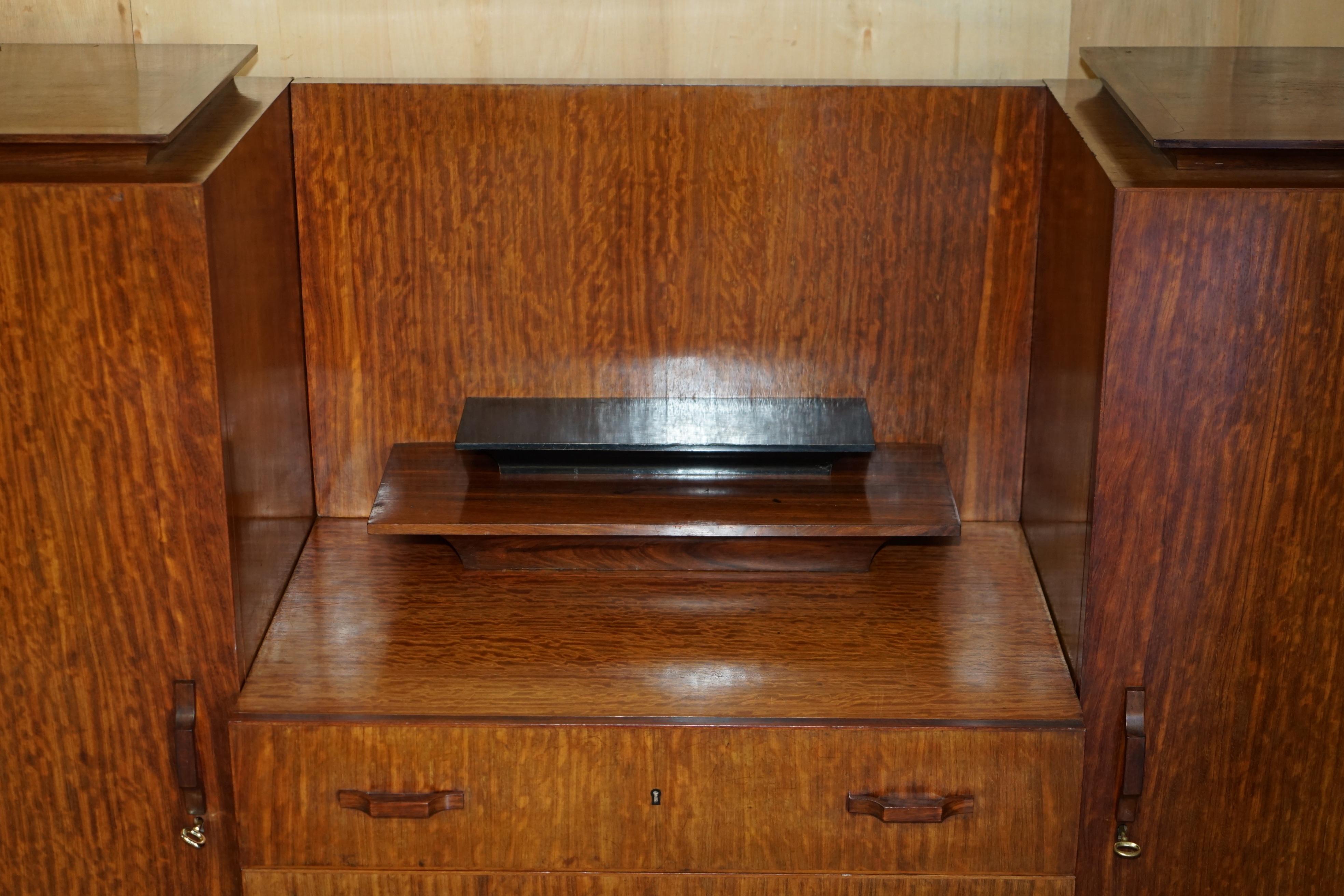 ORiGINAL ANTIQUE ART DECO CIR 1920'S DOUBLE WARDROBE CHEST OF DRAWERS COMPENDIUM For Sale 1
