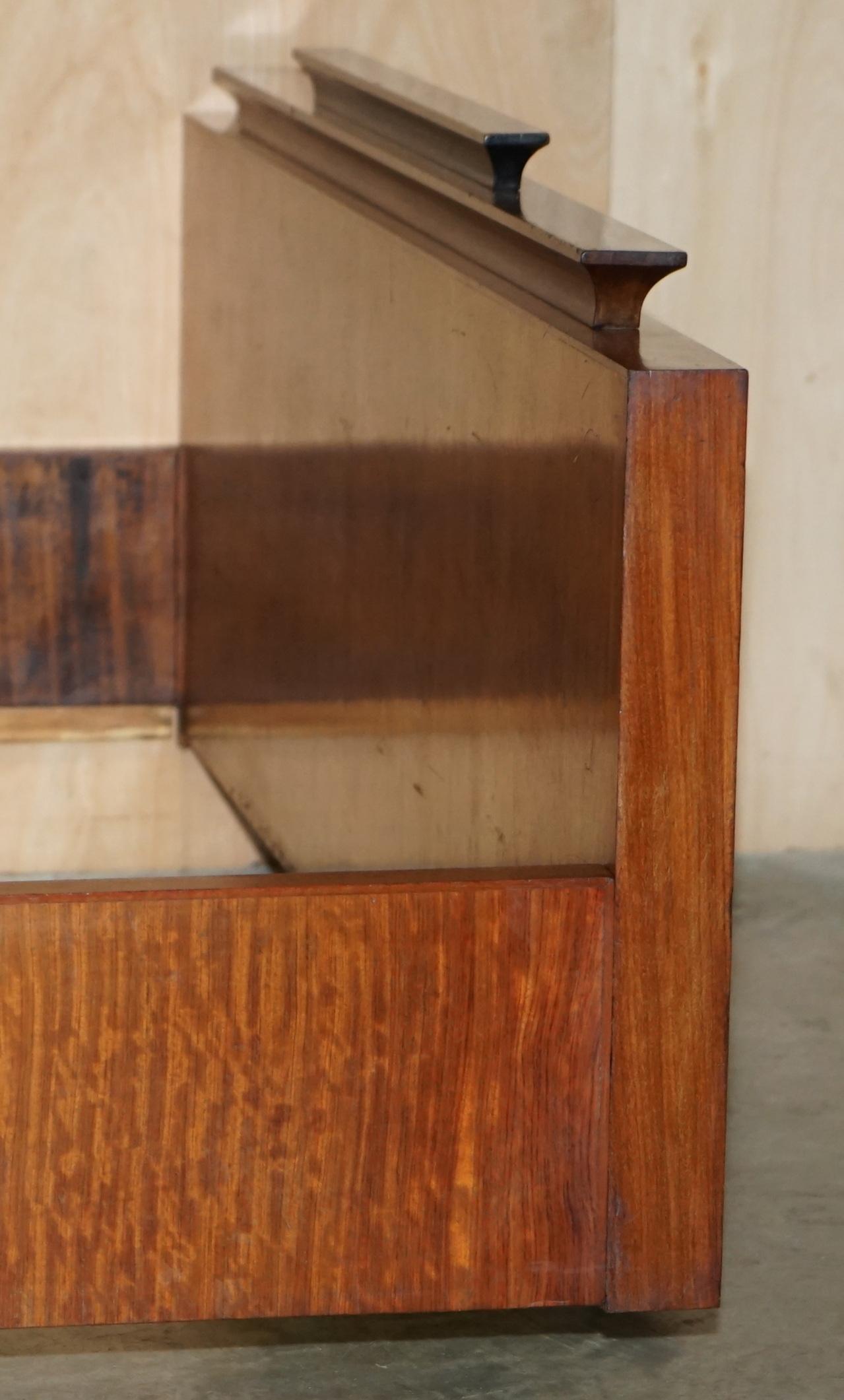 ORIGINAL ANTIQUE ART DECO CIRCA 1920'S EXTRA LARGE BED FRAME WITH HiDDEN STORAGE For Sale 3