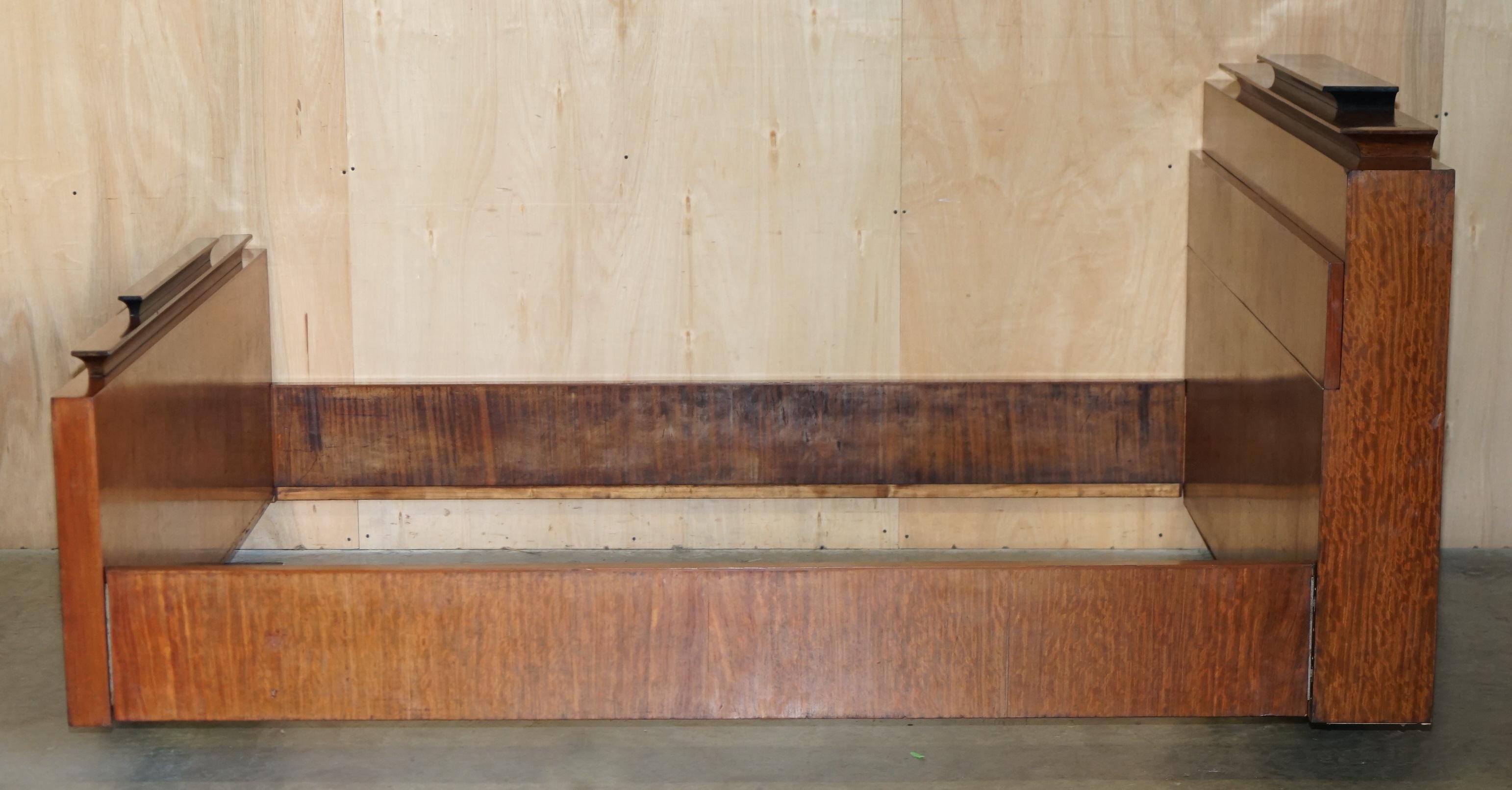 ORIGINAL ANTIQUE ART DECO CIRCA 1920'S EXTRA LARGE BED FRAME WITH HiDDEN STORAGE For Sale 6