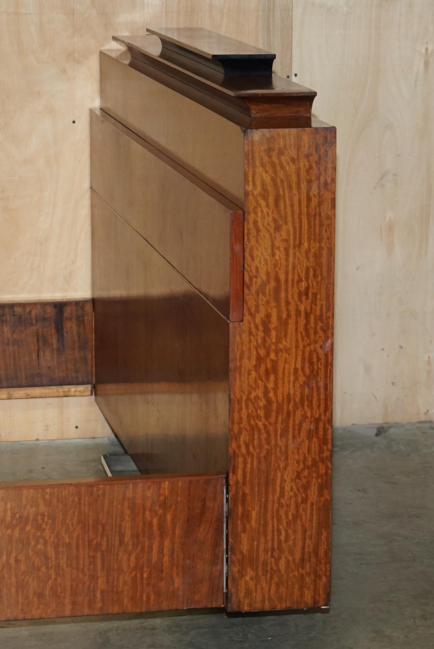ORIGINAL ANTIQUE ART DECO CIRCA 1920'S EXTRA LARGE BED FRAME WITH HiDDEN STORAGE For Sale 7
