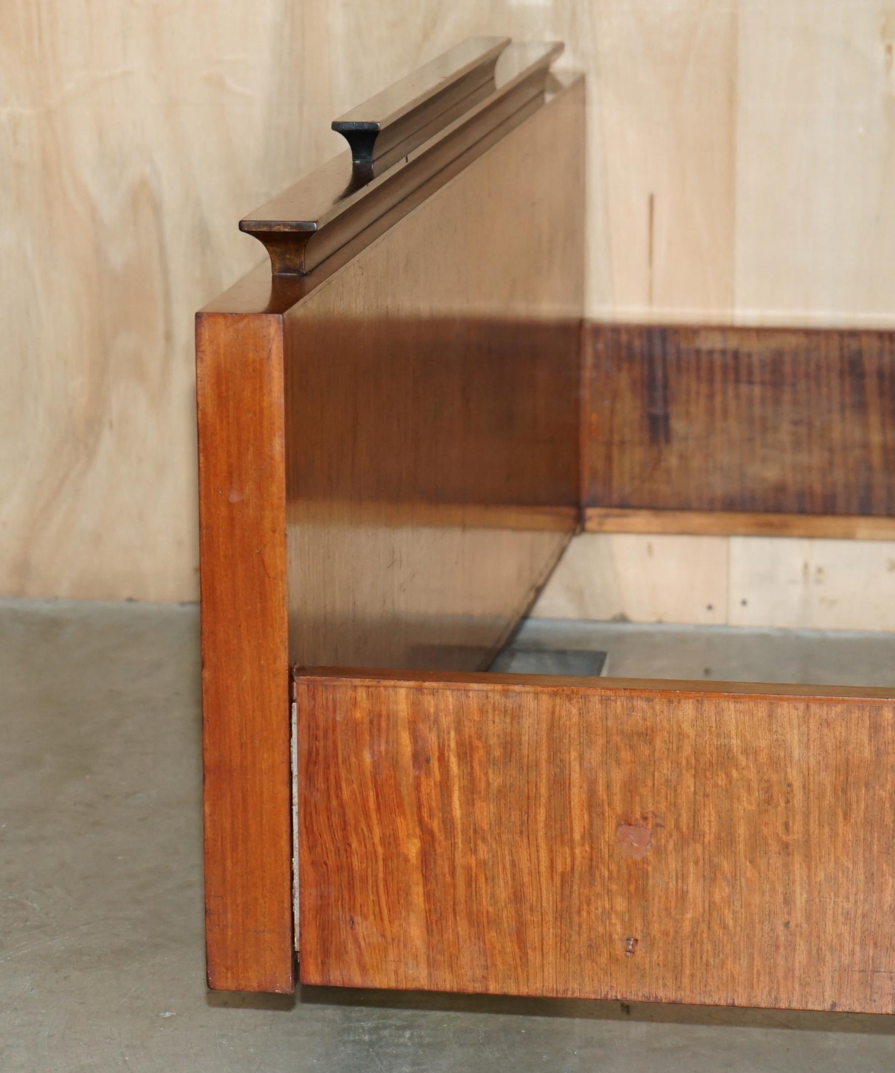 ORIGINAL ANTIQUE ART DECO CIRCA 1920'S EXTRA LARGE BED FRAME WITH HiDDEN STORAGE For Sale 8