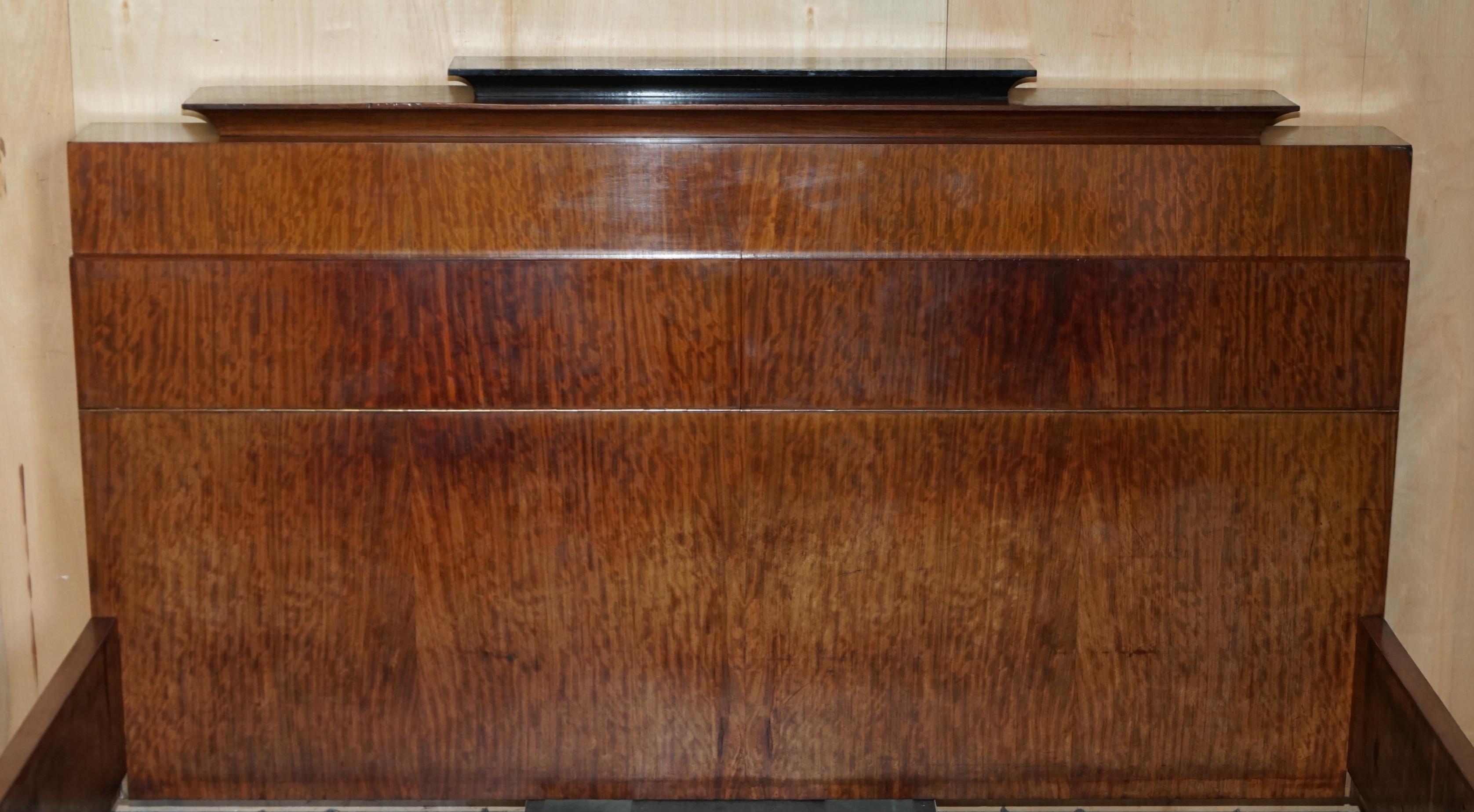 Art Deco ORIGINAL ANTIQUE ART DECO CIRCA 1920'S EXTRA LARGE BED FRAME WITH HiDDEN STORAGE For Sale