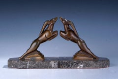 Original Antique Art Deco ''Gazelle" Bookends by H. Moreau France 1930 Hippolyte