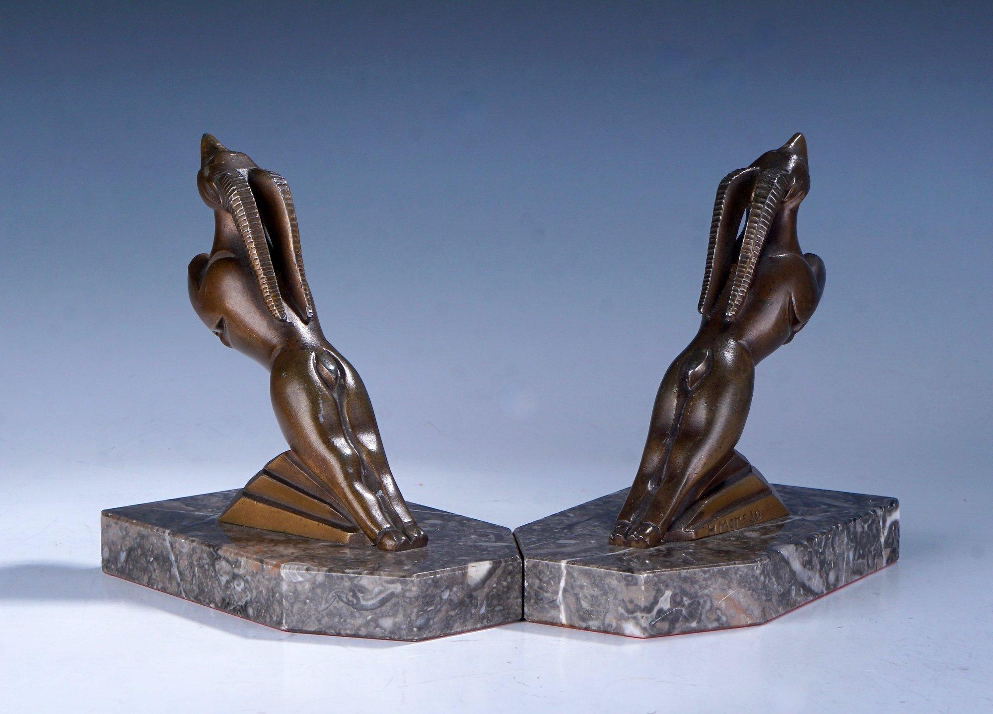 Spelter Original Antique Art Deco ''Gazelle