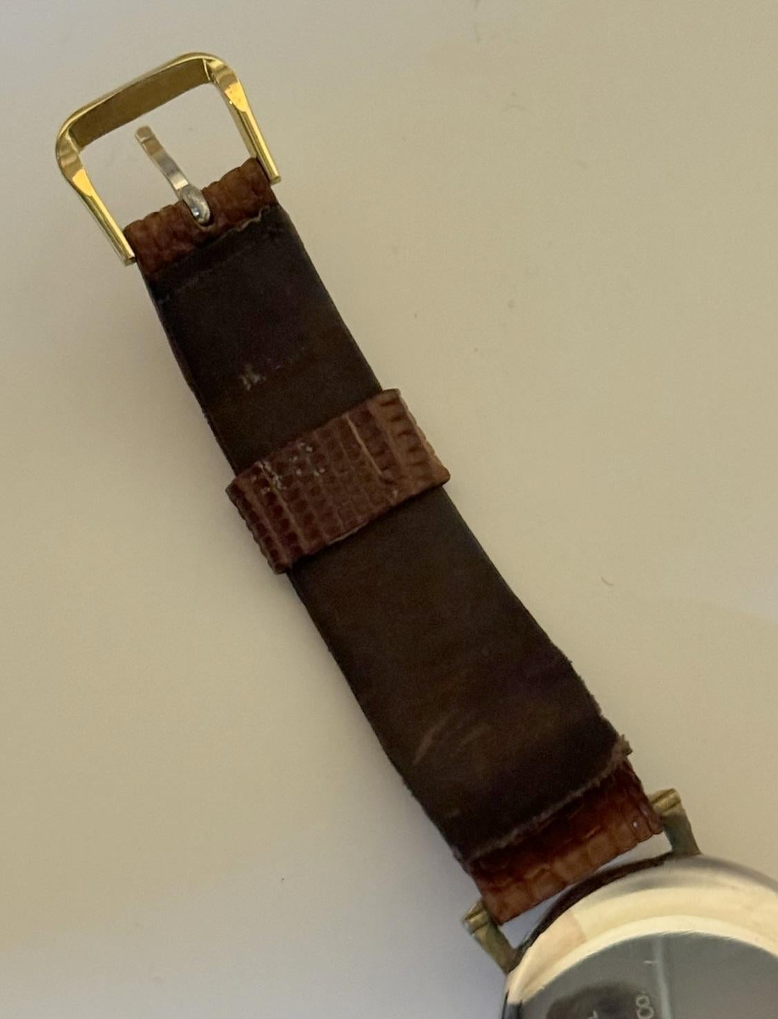 ORIGINAL ANTIQUE ART DECO TIFFANY & CO GOLD & STEEL WRIST WATCH WiTH CROC STRAP im Angebot 6