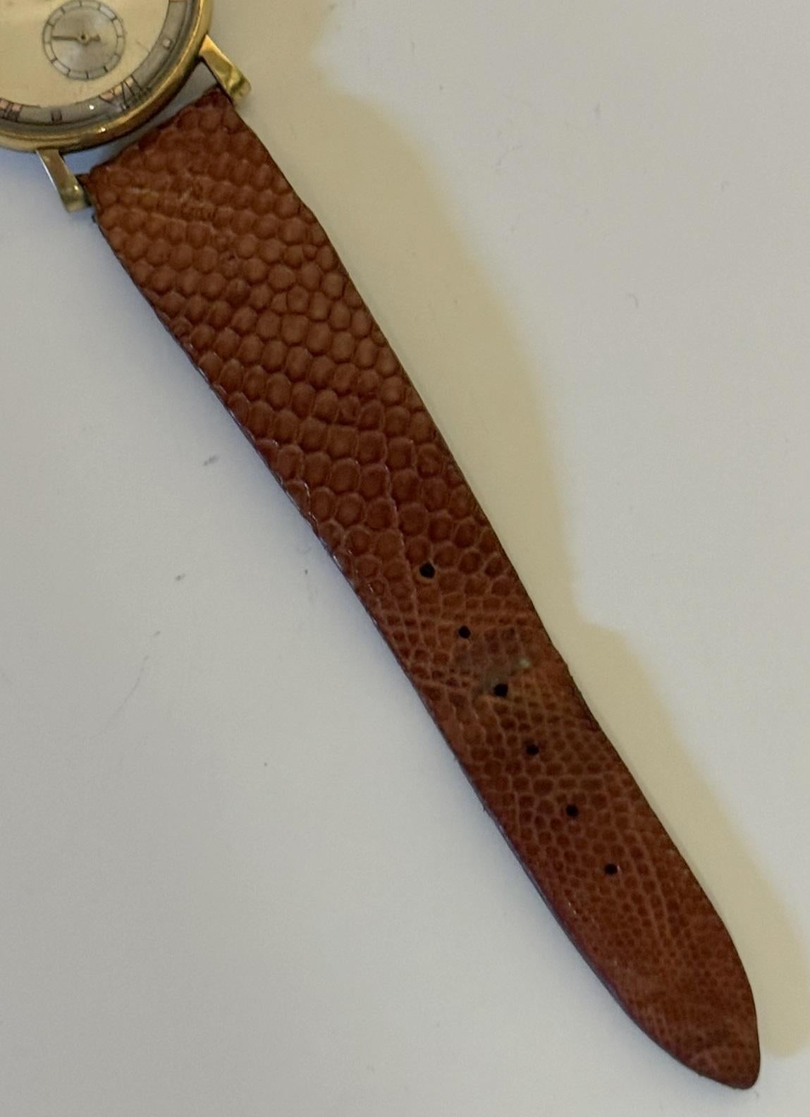 ORIGINAL ANTIQUE ART DECO TIFFANY & CO GOLD & STEEL WRIST WATCH WiTH CROC STRAP im Angebot 5