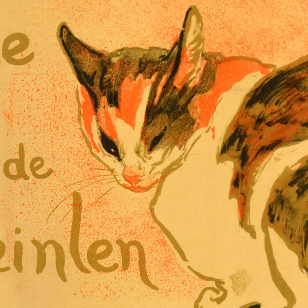 Fine XIX secolo Poster d'epoca originale per una mostra Bodiniere Theophile Alexandre Steinlen in vendita