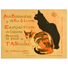 Original Antique Art Exhibition Poster Bodiniere Theophile Alexandre Steinlen