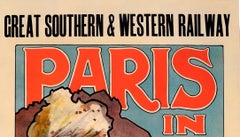 Original Antique Art Nouveau Poster GSWRailway Paris In London 1902 Imre Kiralfy