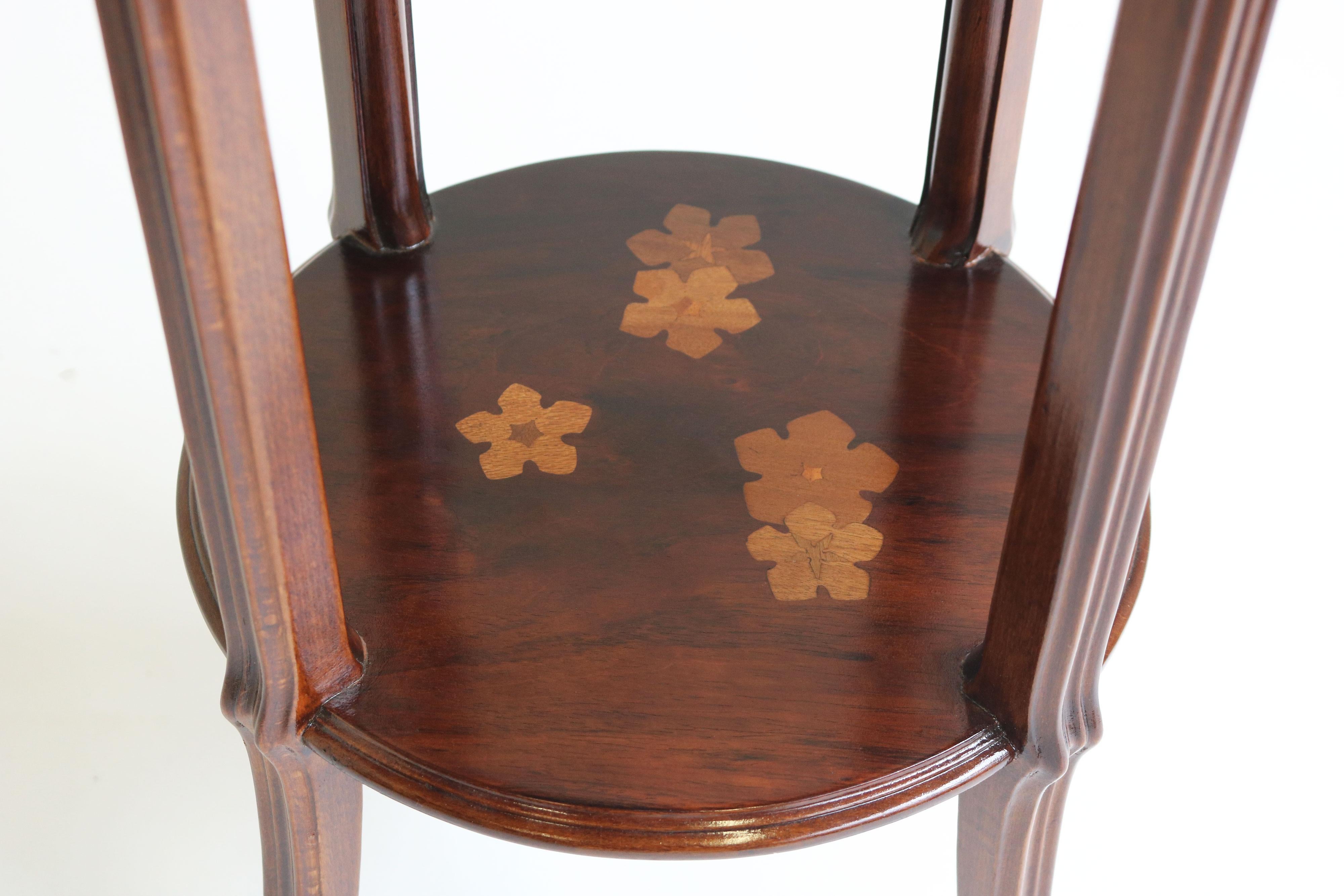Original Antique Art Nouveau side table Emile Gallé 1910 Marquetry Jugendstil 3