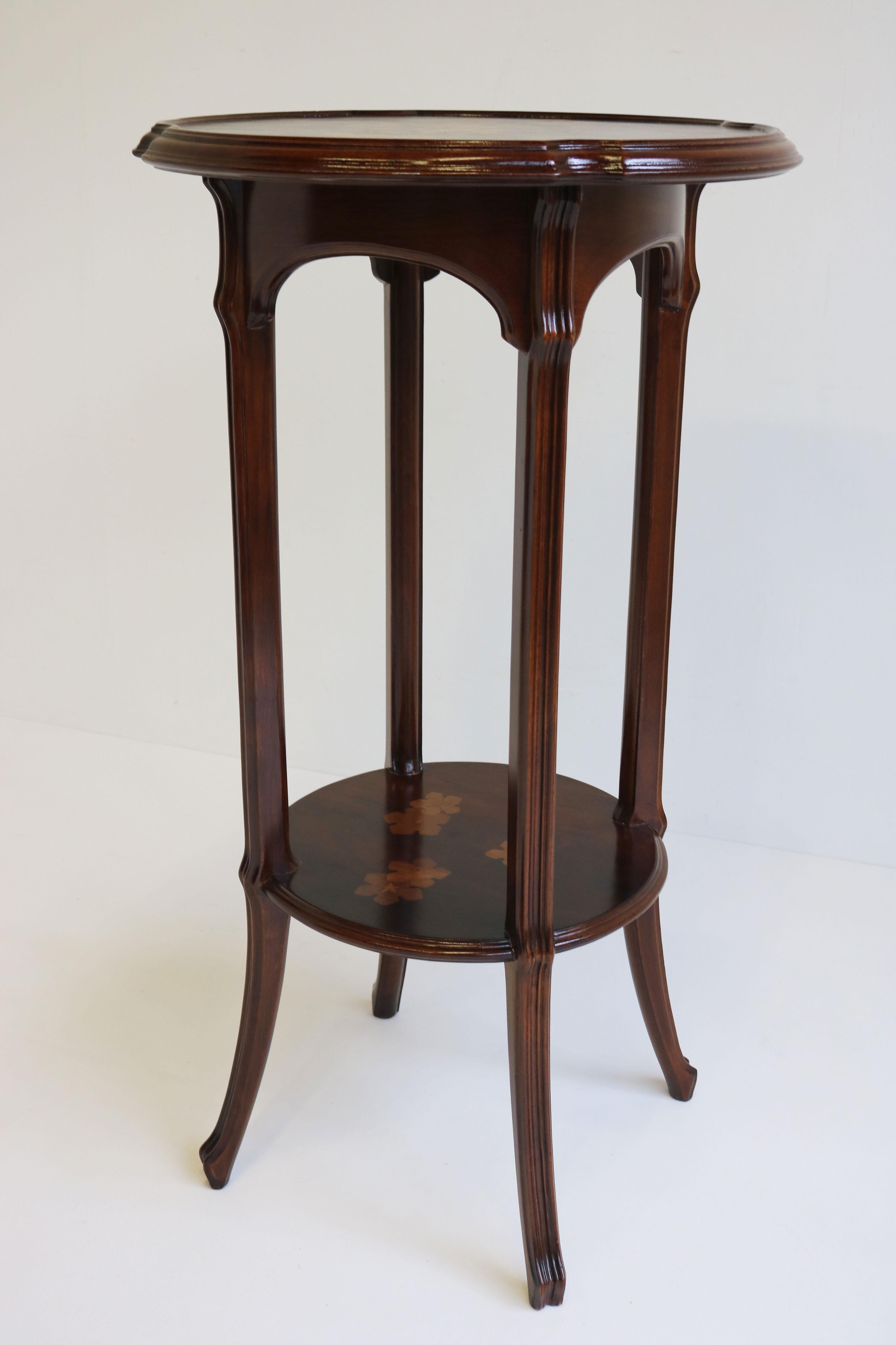 Original Antique Art Nouveau side table Emile Gallé 1910 Marquetry Jugendstil 4