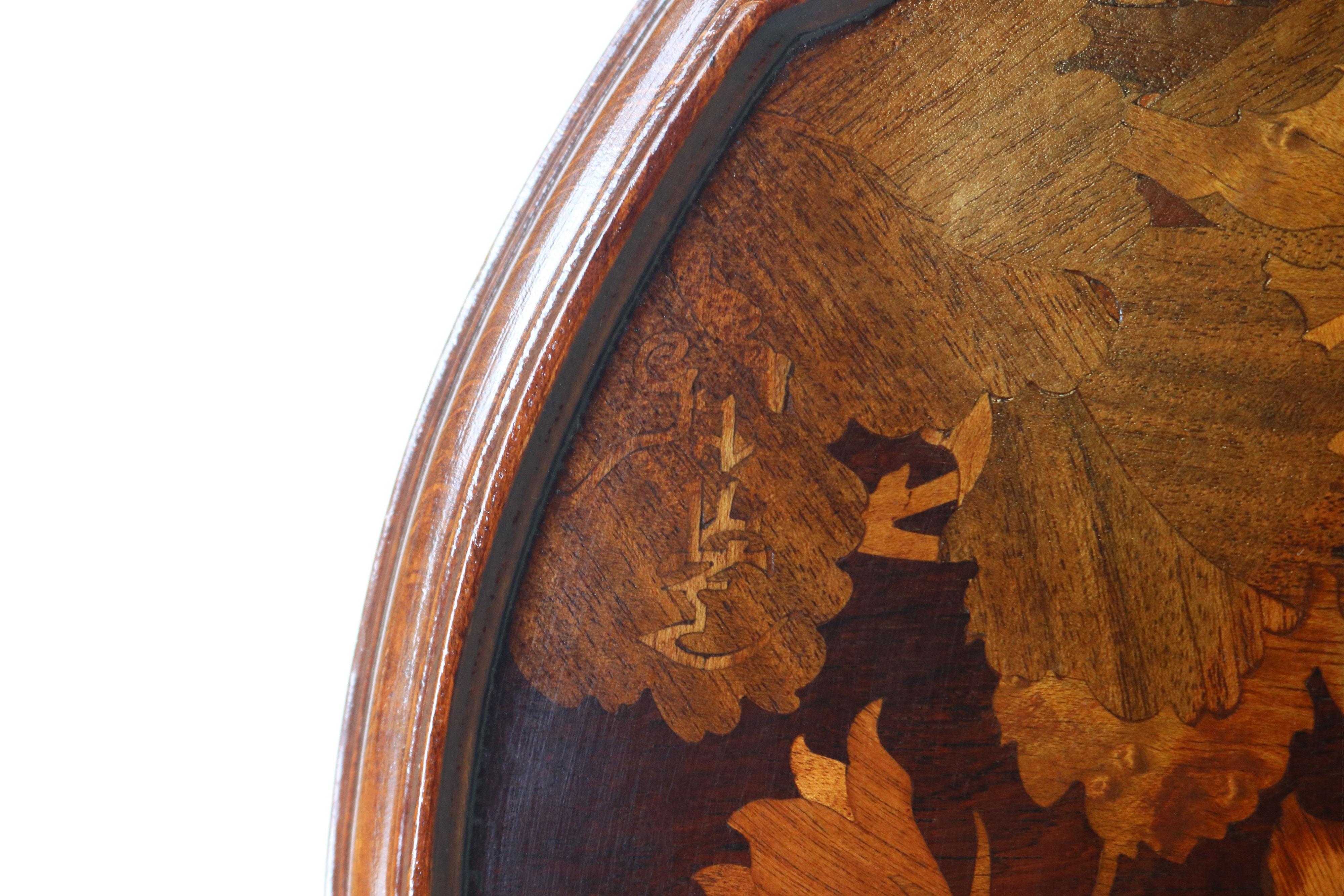 Original Antique Art Nouveau side table Emile Gallé 1910 Marquetry Jugendstil 1