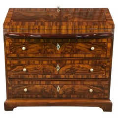 Original Antique Baroque Secretary Desk, Germany 18th century, Walnut