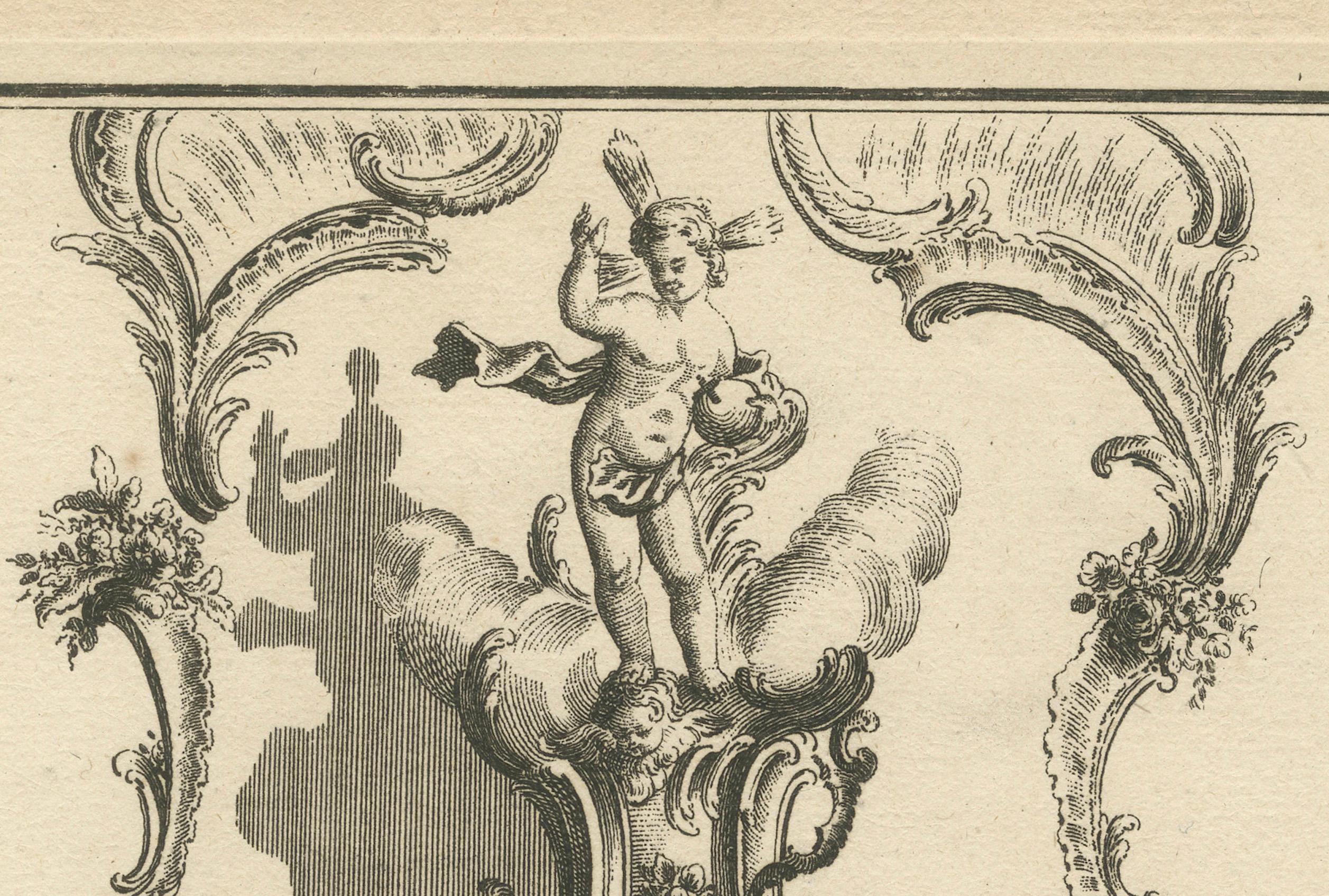 Pulpito da sermone barocco originale con elevazione ad arco pieno, circa 1740 In condizioni buone in vendita a Langweer, NL