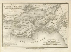 Original Antique Battle Map of Salamis - Ambroise Tardieu, 1821