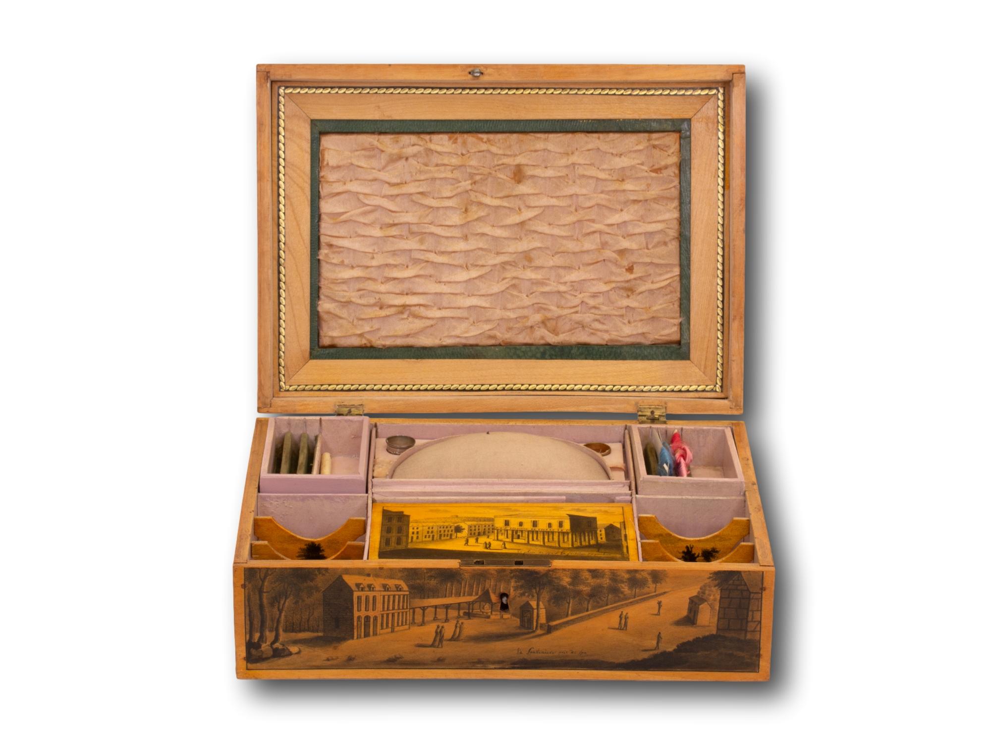 Costurero original antiguo belga con compartimento secreto en venta 7