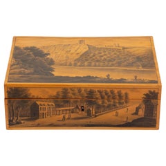 Original Antique Belgium Spa Sewing Box with Secret Compartment