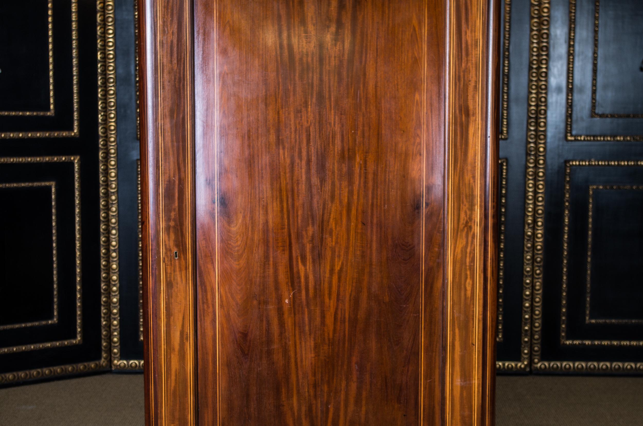 Original Antique Biedermeier Blender Wardrobe, circa 1825 with Mahogany In Good Condition In Berlin, DE