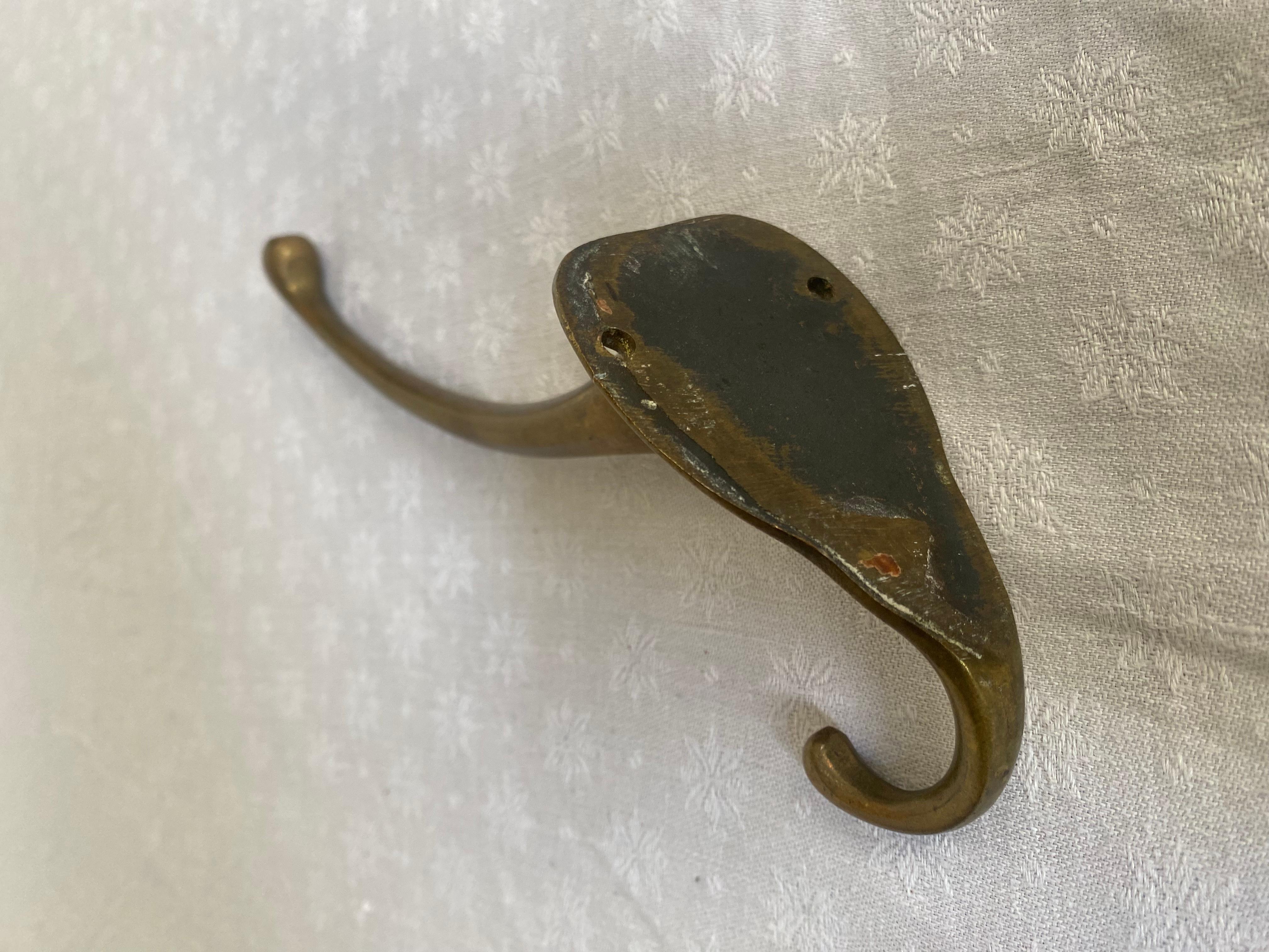 Vienna Secession Original antique brass coat hook by  Adolf Loos For Sale