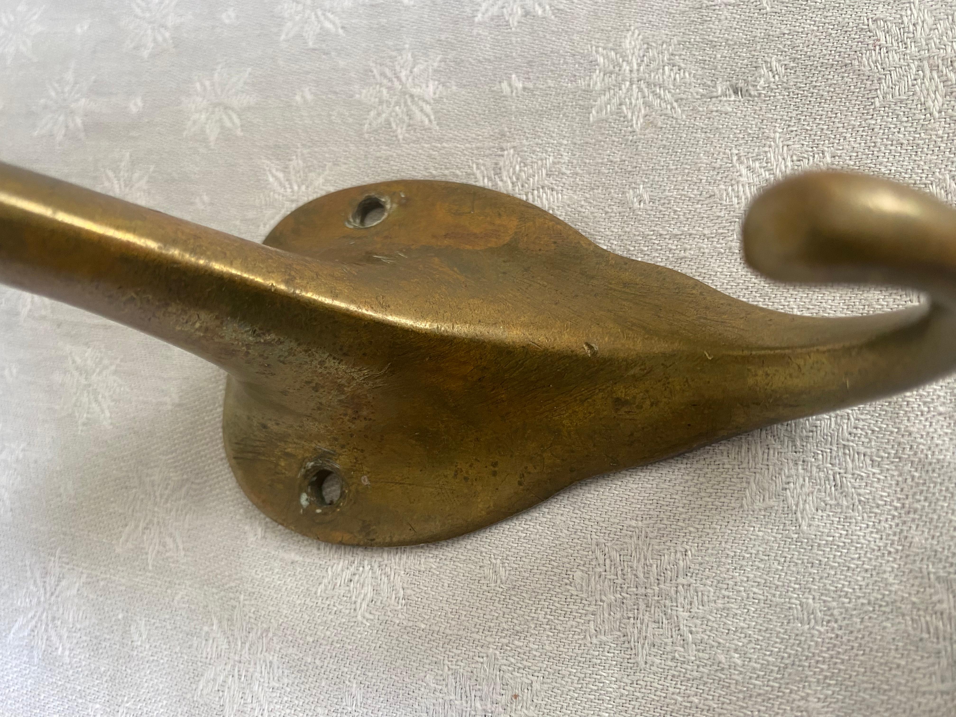 Austrian Original antique brass coat hook by  Adolf Loos For Sale