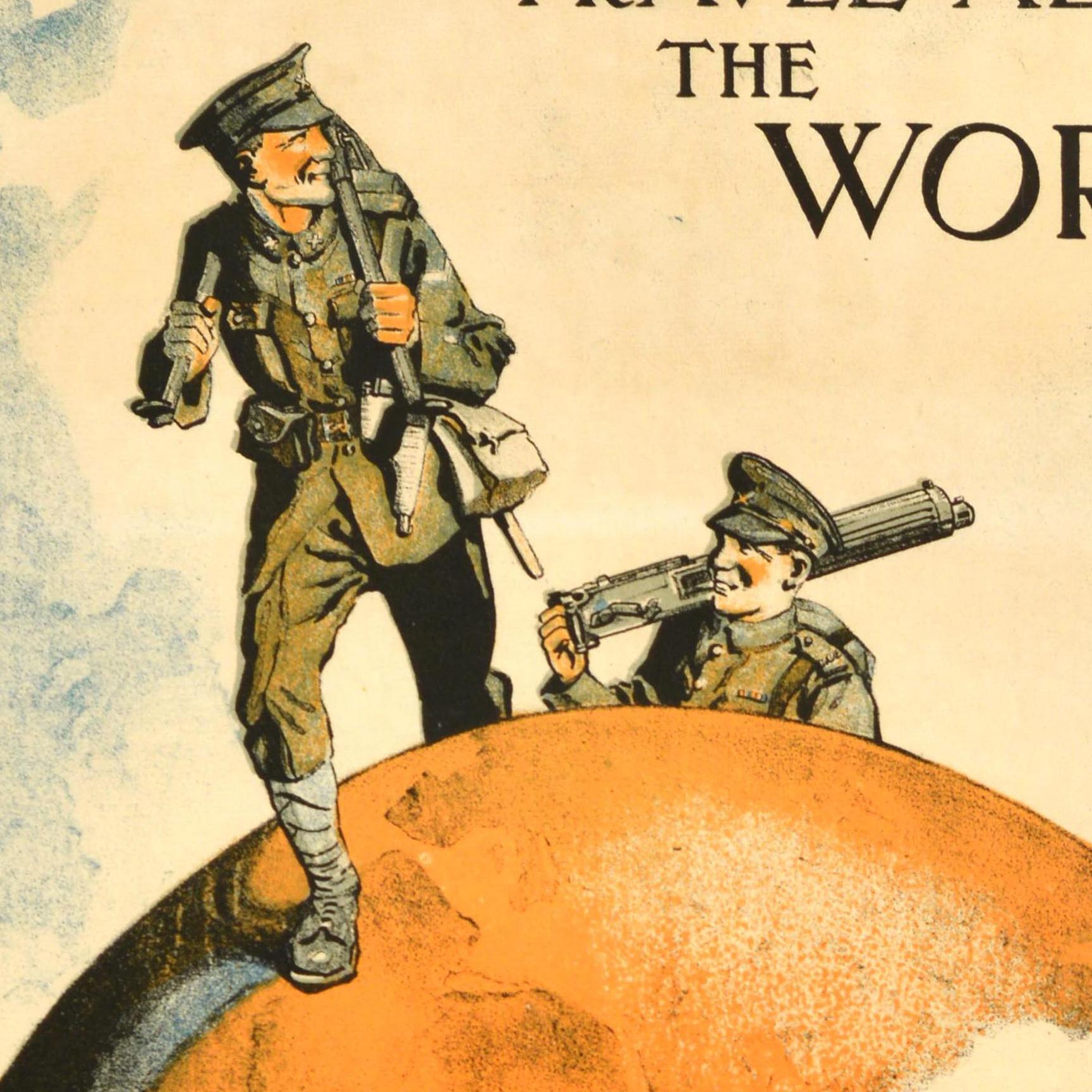 Paper Original Antique British Army Military Recruitment Poster Machine Gun Corps For Sale