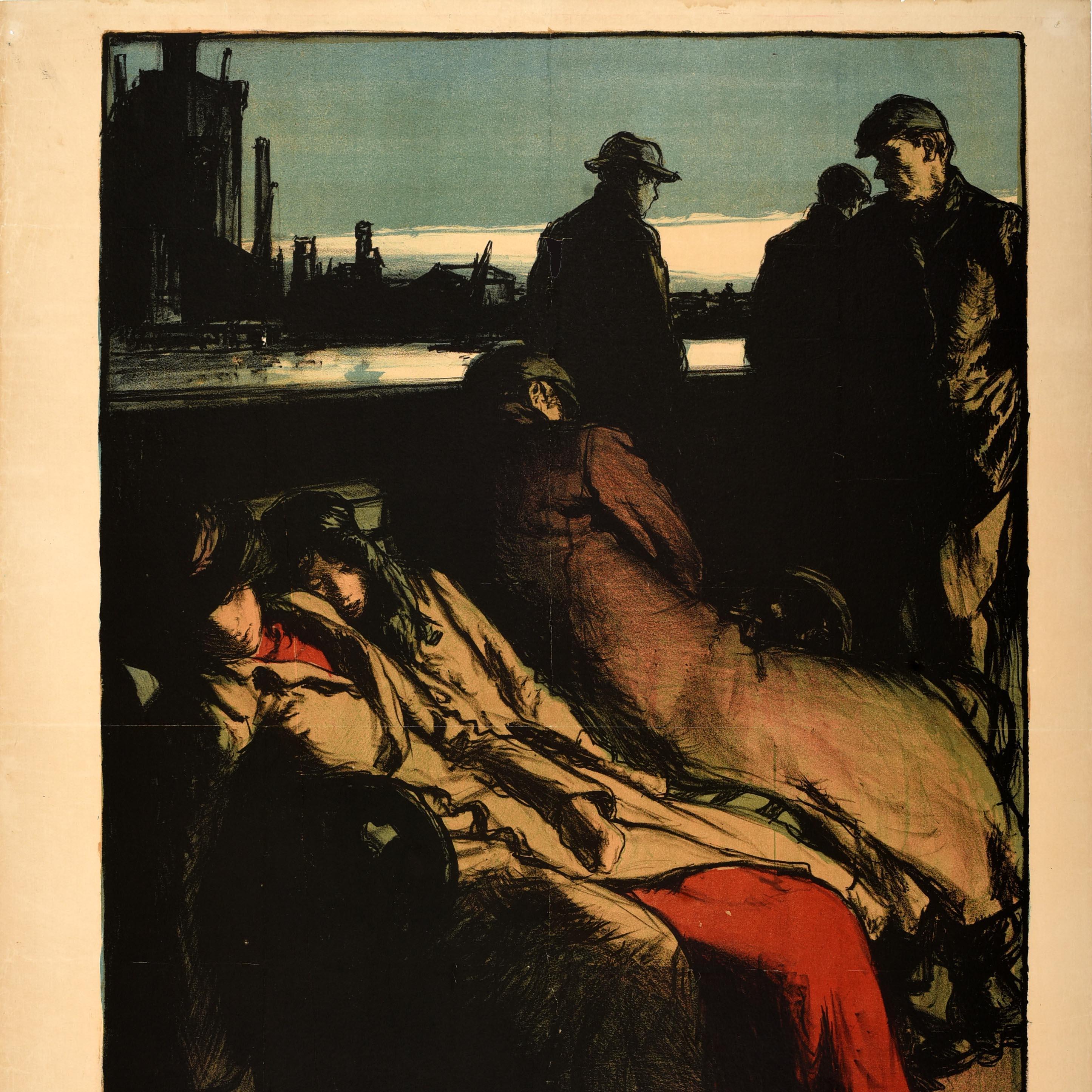 Original Antique British Election Propaganda Poster Workless Labour Party UK In Good Condition For Sale In London, GB