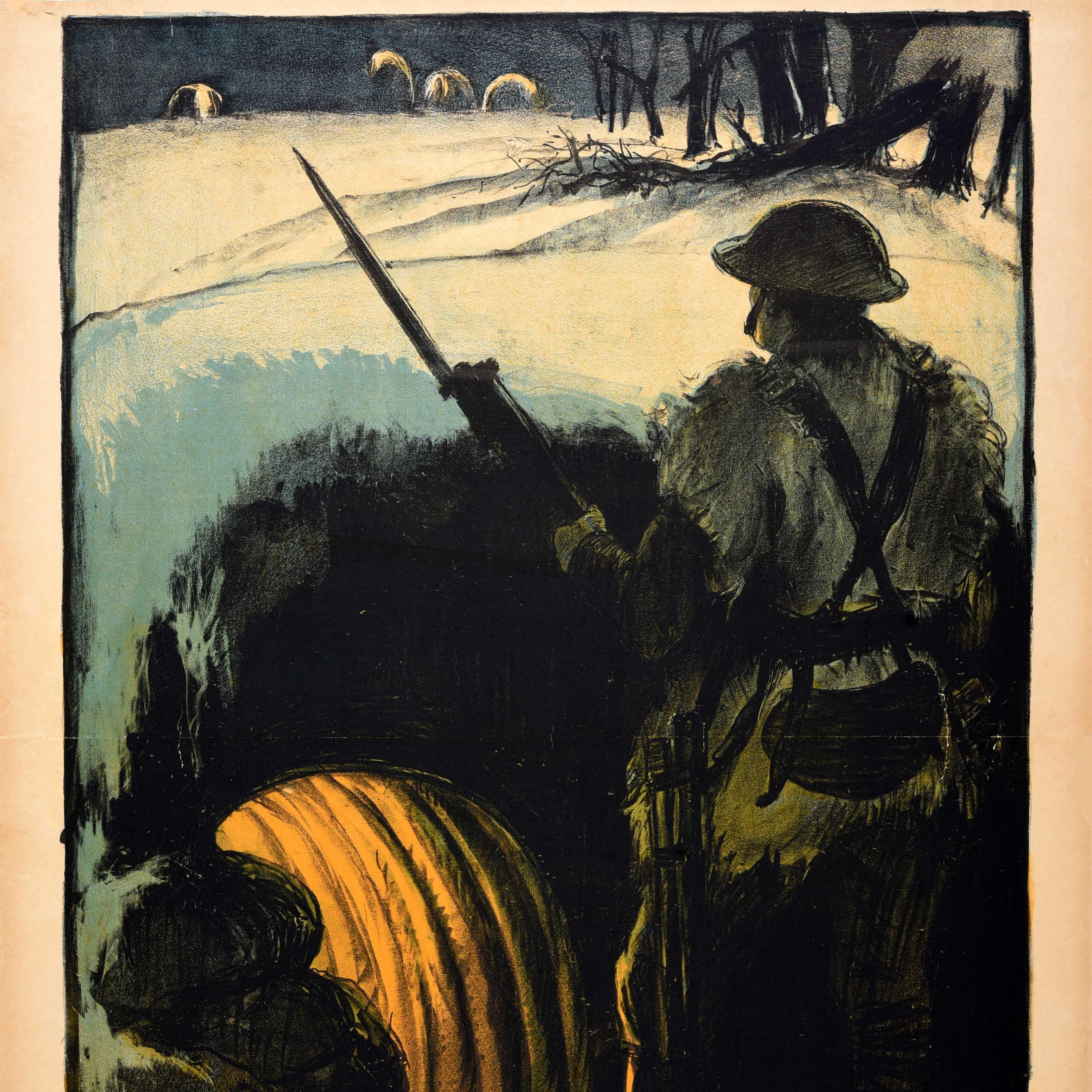 Britannico Poster di propaganda politica originale Antique British Ieri Le Trincee in vendita