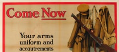 Original Antique British WWI Recruitment Poster Come Now Be Honest With Yourself
