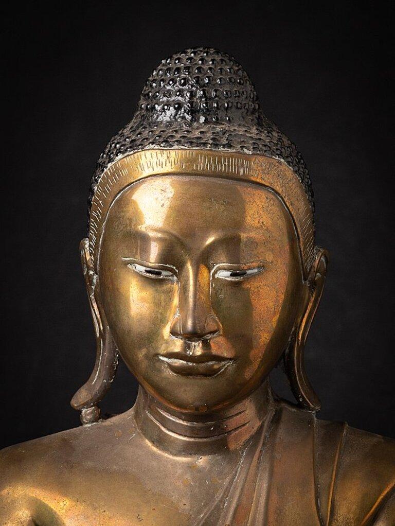 Burmese Original Antique Bronze Mandalay Buddha from Burma For Sale
