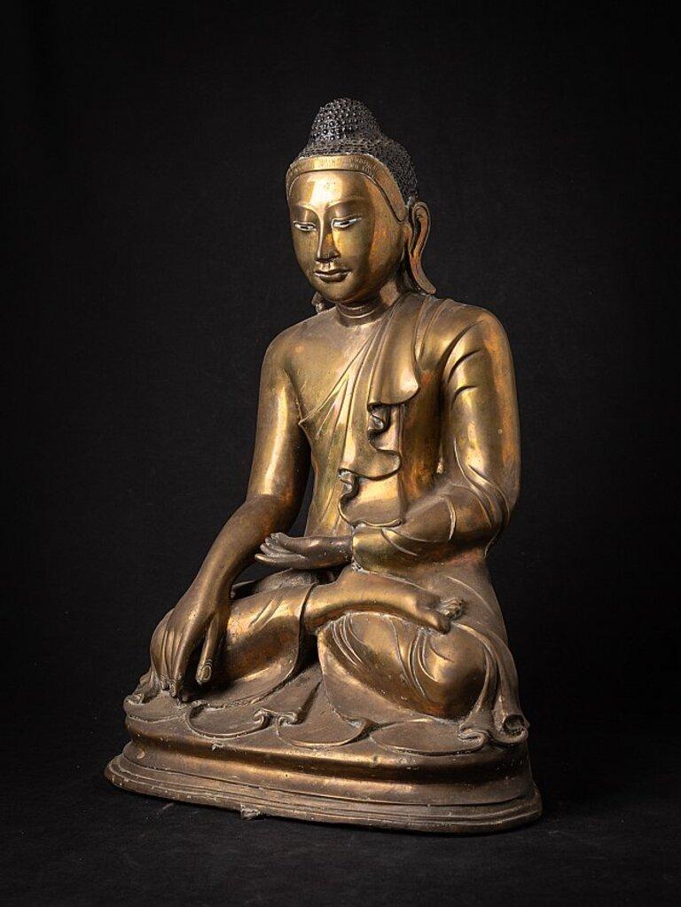 19th Century Original Antique Bronze Mandalay Buddha from Burma For Sale