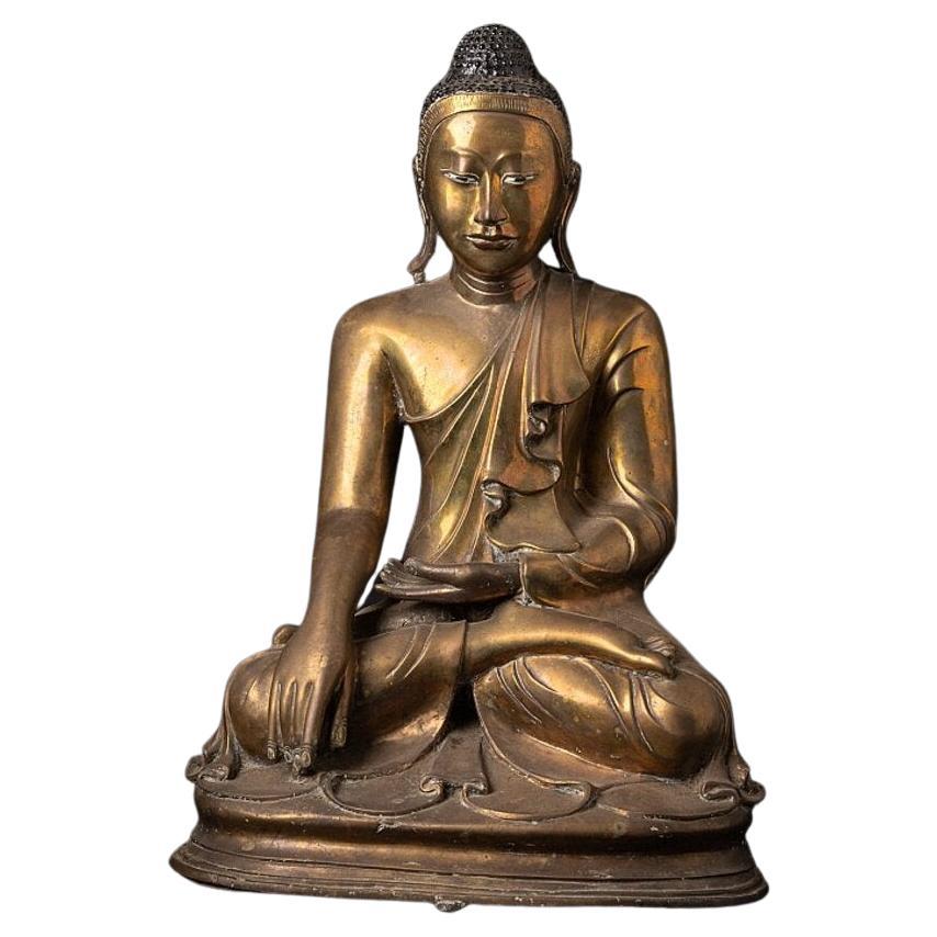 Originaler antiker Mandalay-Buddha aus Bronze aus Birma