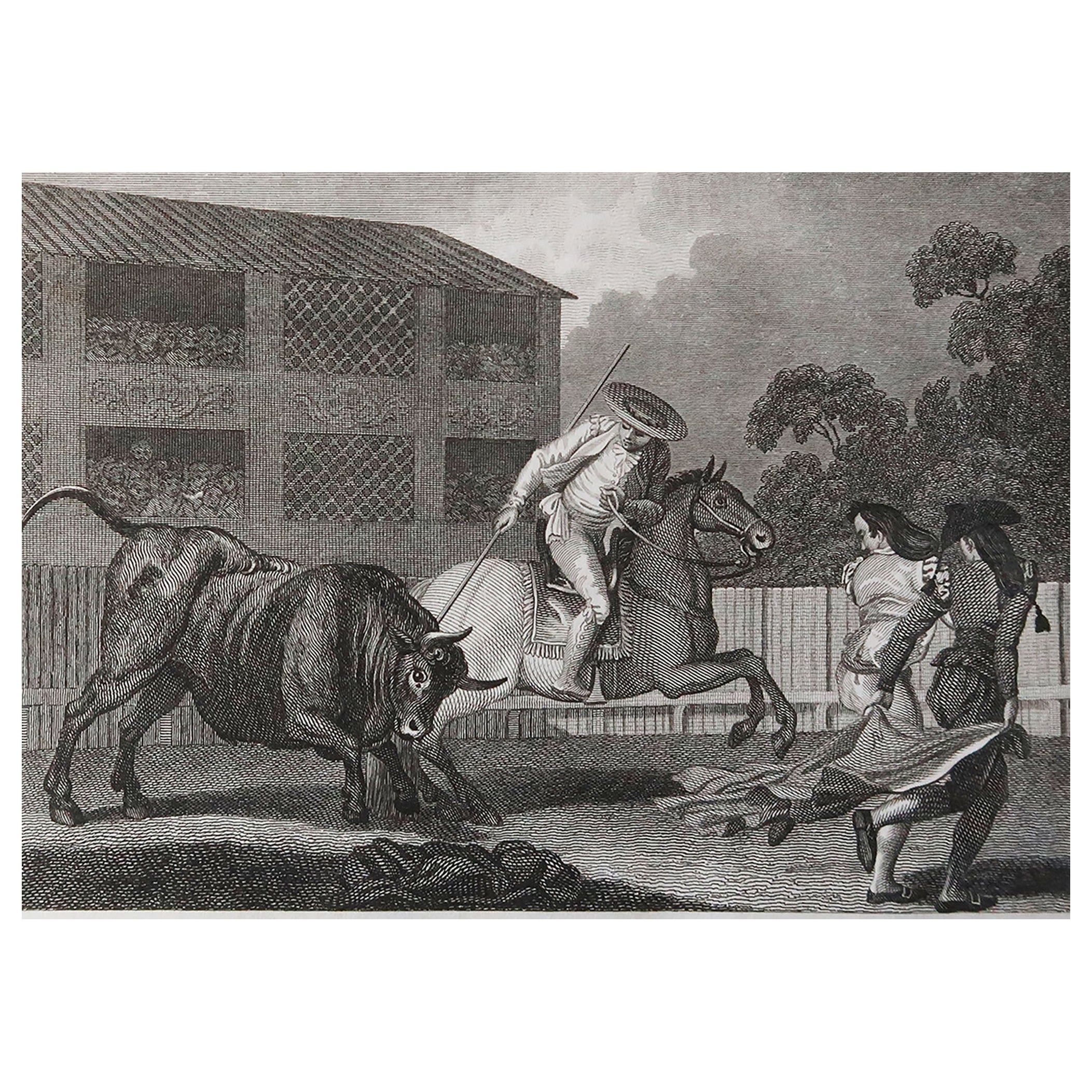 Impression originale ancienne de chasseurs de balles, datée de 1805 en vente