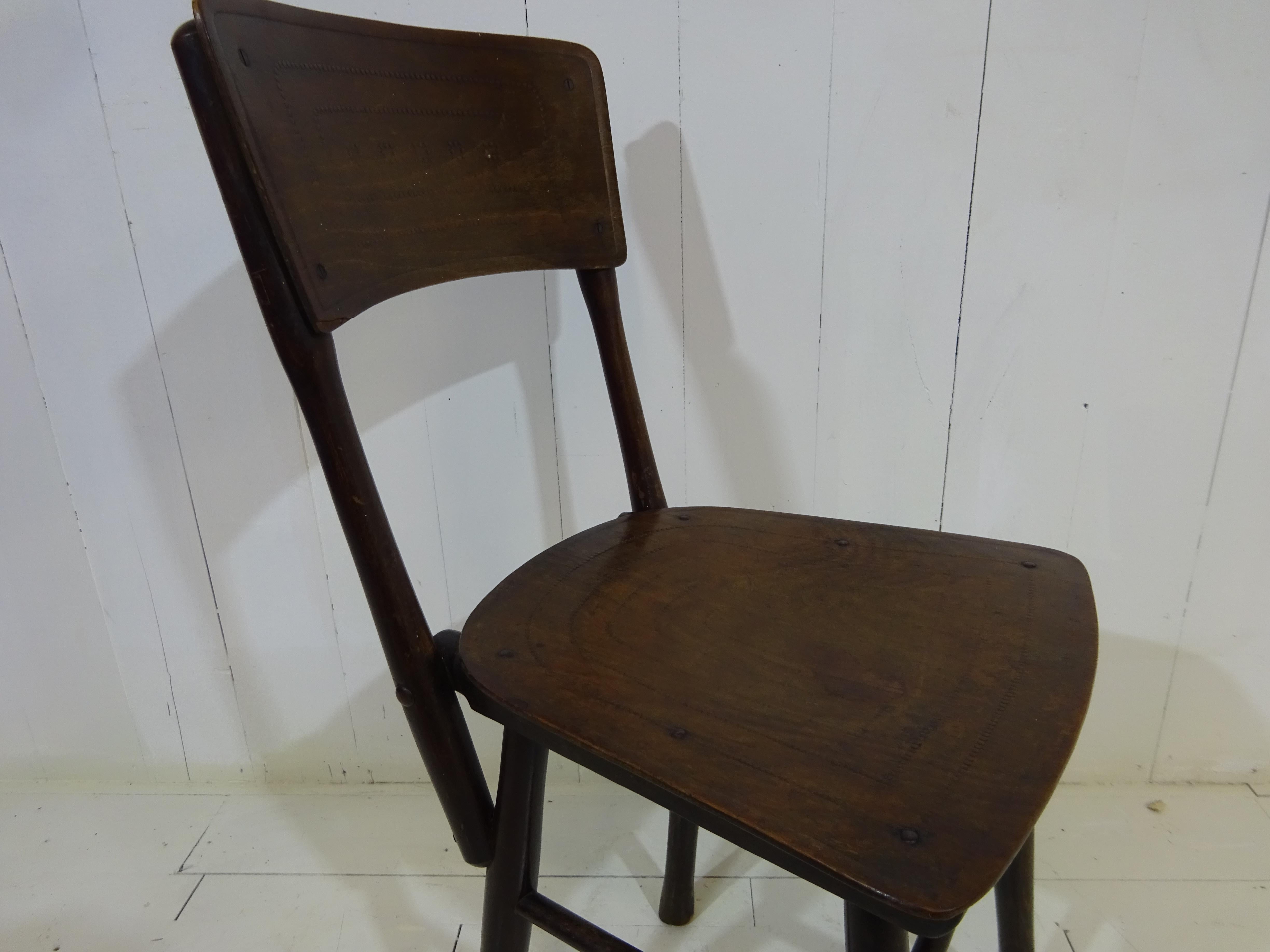 Art Deco Original Antique Cafe Chair by J&J Kohn Ltd For Sale