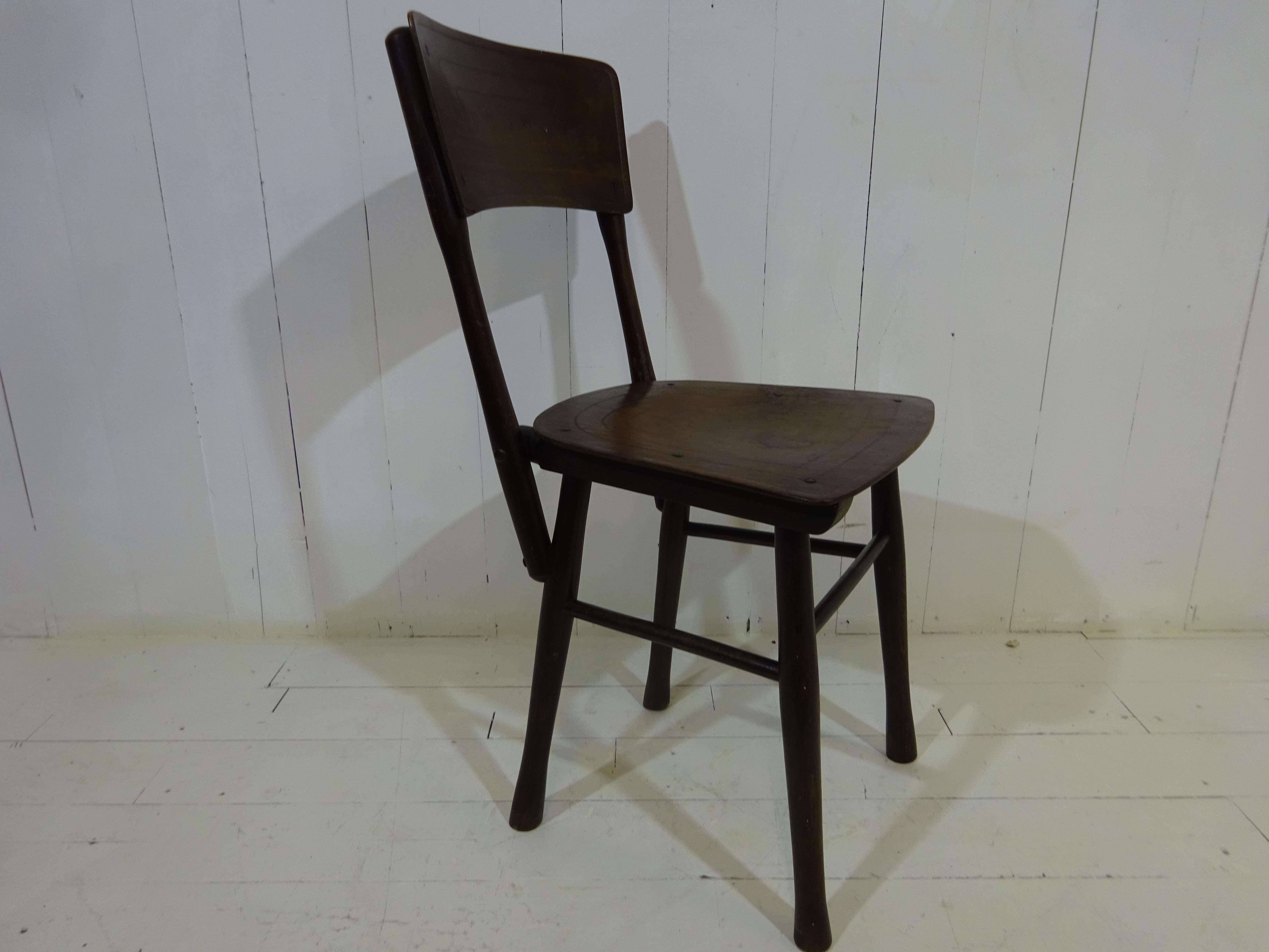 Original Antique Cafe Chair by J&J Kohn Ltd In Good Condition For Sale In Tarleton, GB