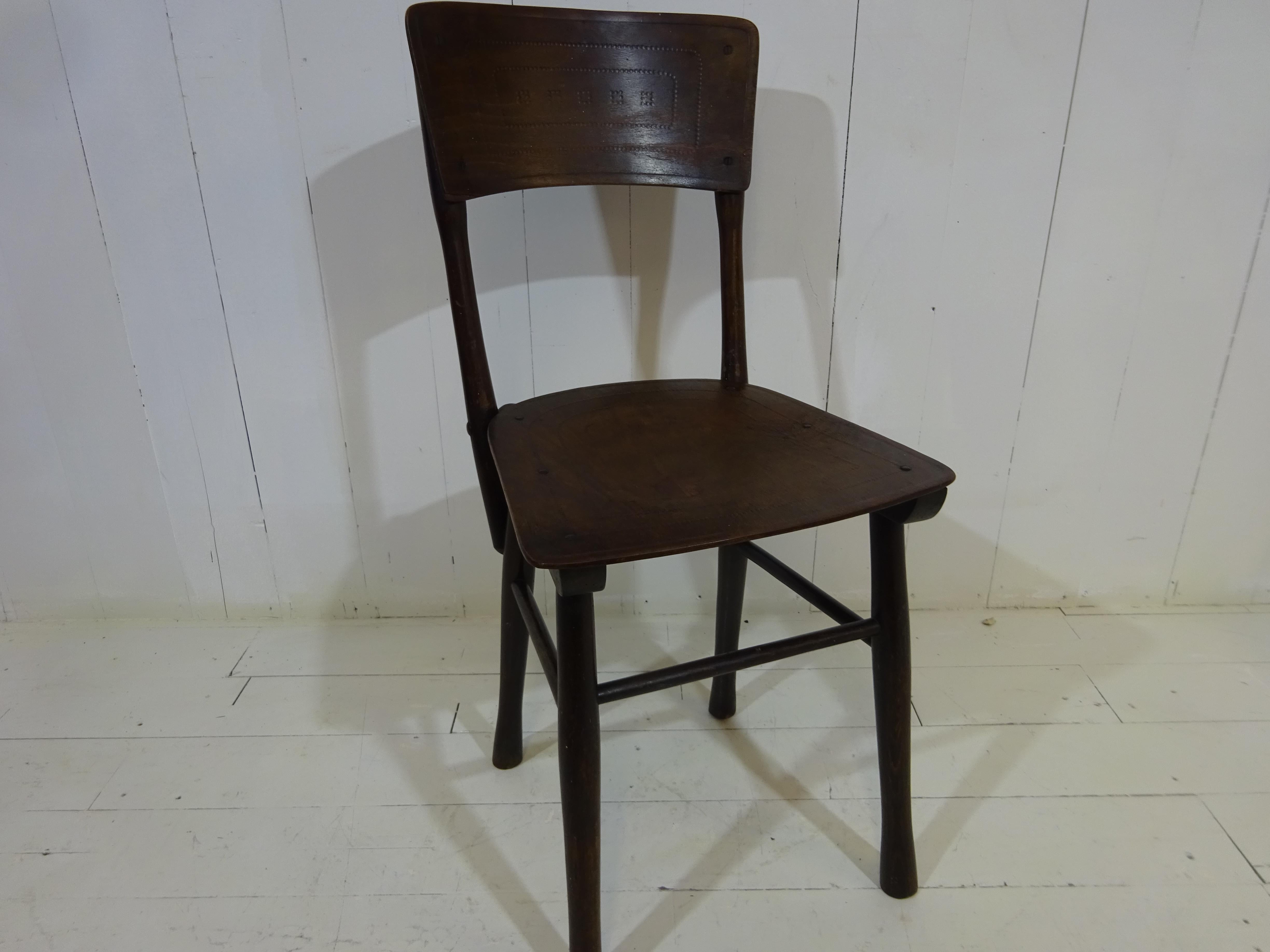 Early 20th Century Original Antique Cafe Chair by J&J Kohn Ltd For Sale