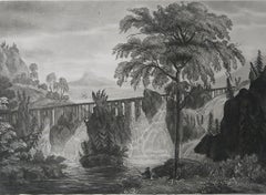 Grabado Antiguo Original - El Camino de los Pilares, China, C.1820