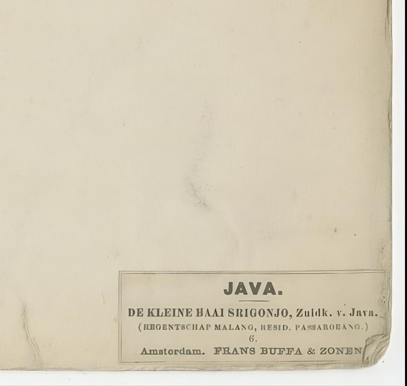 Original Antique Chromolithograh of Srigonjo Bay, the South Coast of Java, 1872 For Sale 1