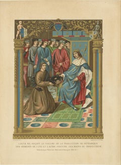 Original Antique Chromolithograph of Louis XII, King of France, ca.1890