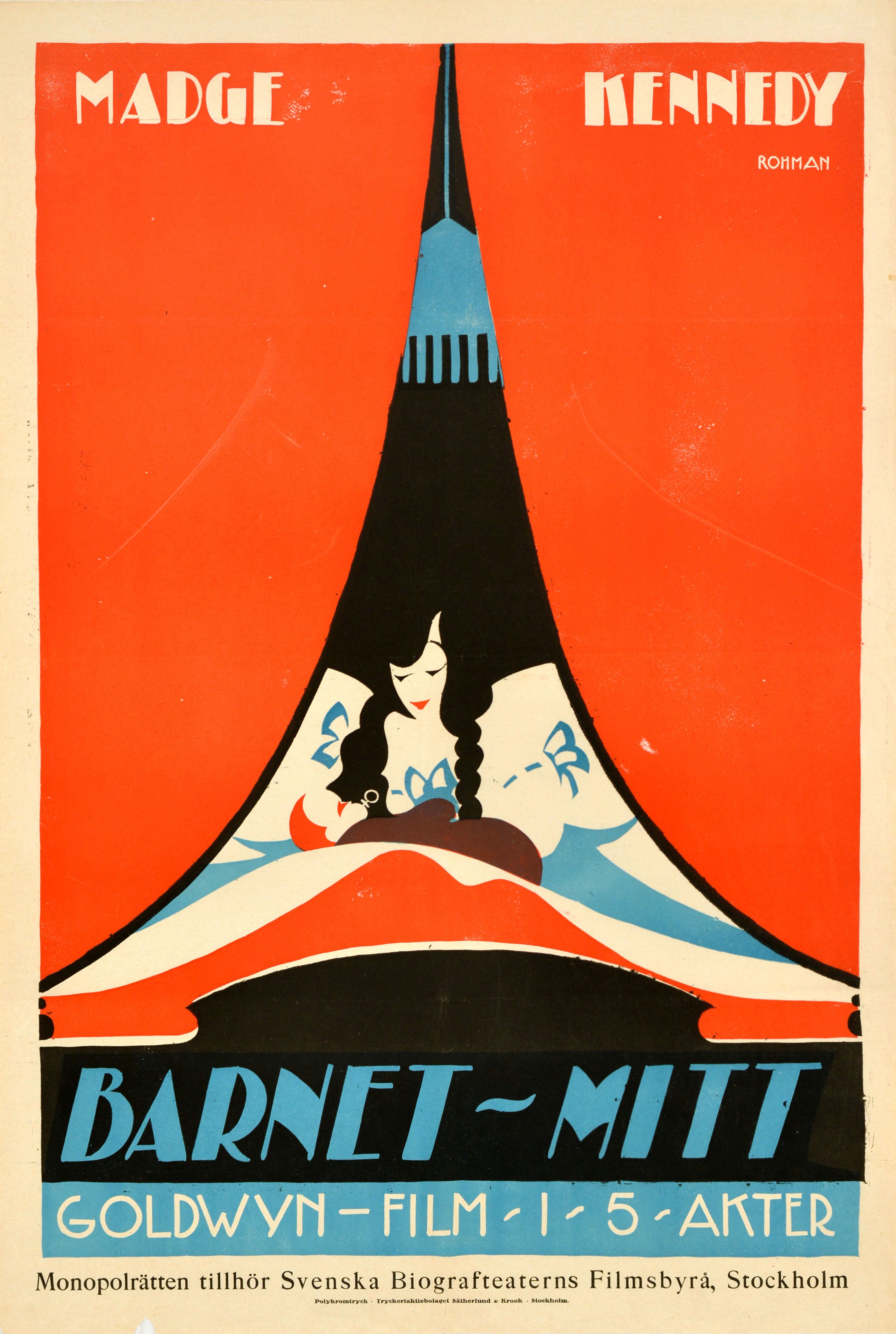 Original Antique Cinema Poster Baby Mine Barnet Mitt Madge Kennedy Eric Rohman