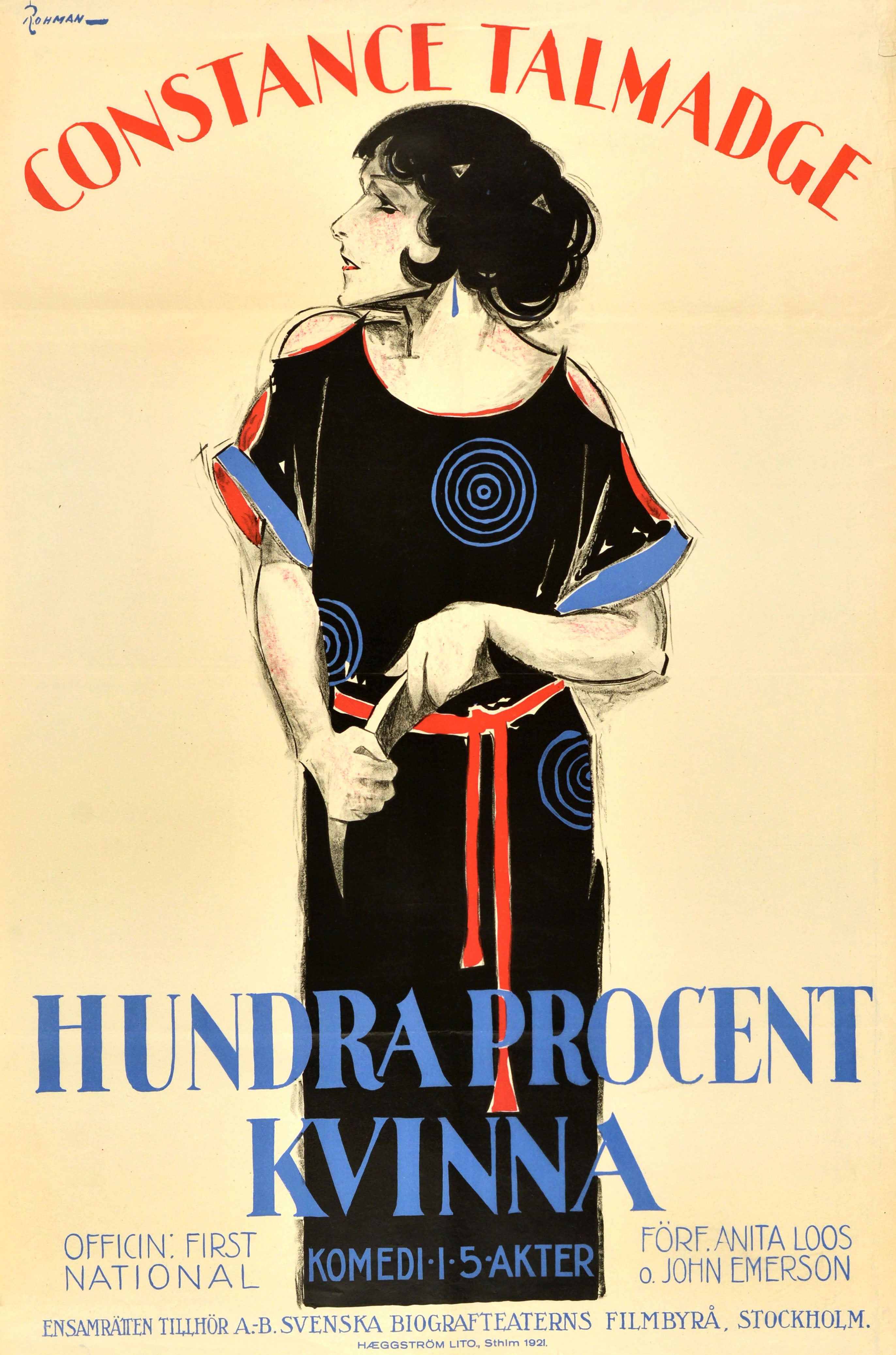 Original Antique Cinema Poster The Perfect Woman Constance Talmadge Rohman