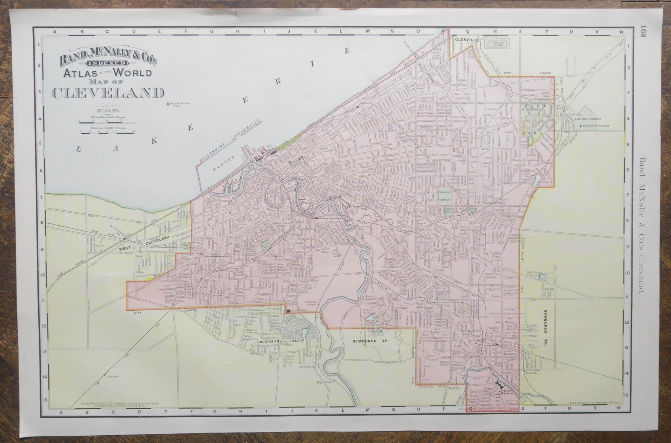 Fabulous colorful map of Cleveland

Original color

By Rand, McNally & Co.

Published, circa 1900

Unframed

Free shipping.
