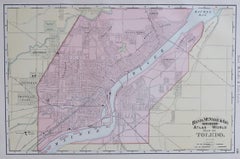 Original Antique City Plan of Toledo, Ohio, USA, 1894