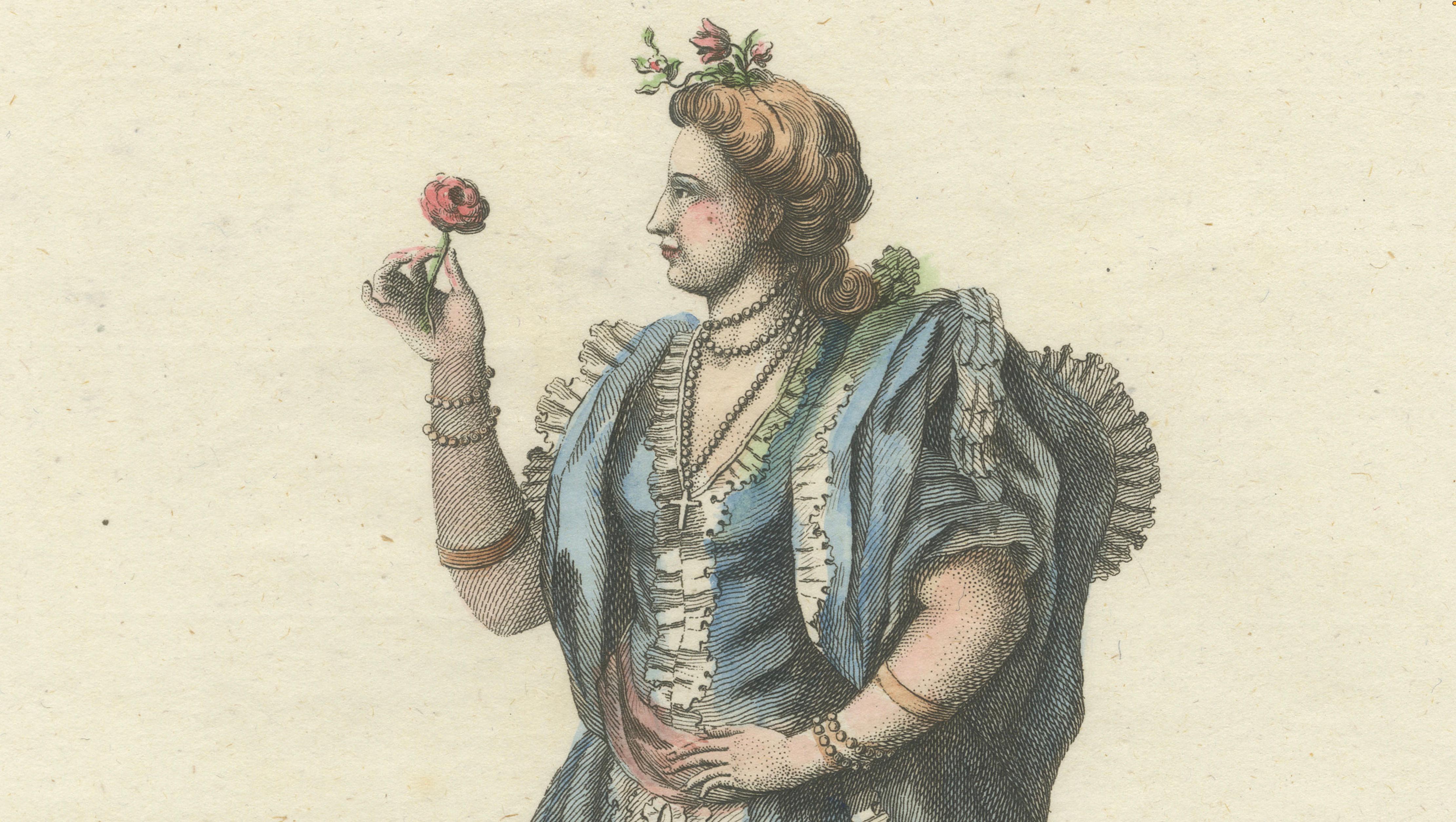 Original Antique Costume Print "Habit of a Lady of Lima in Peru", 1779